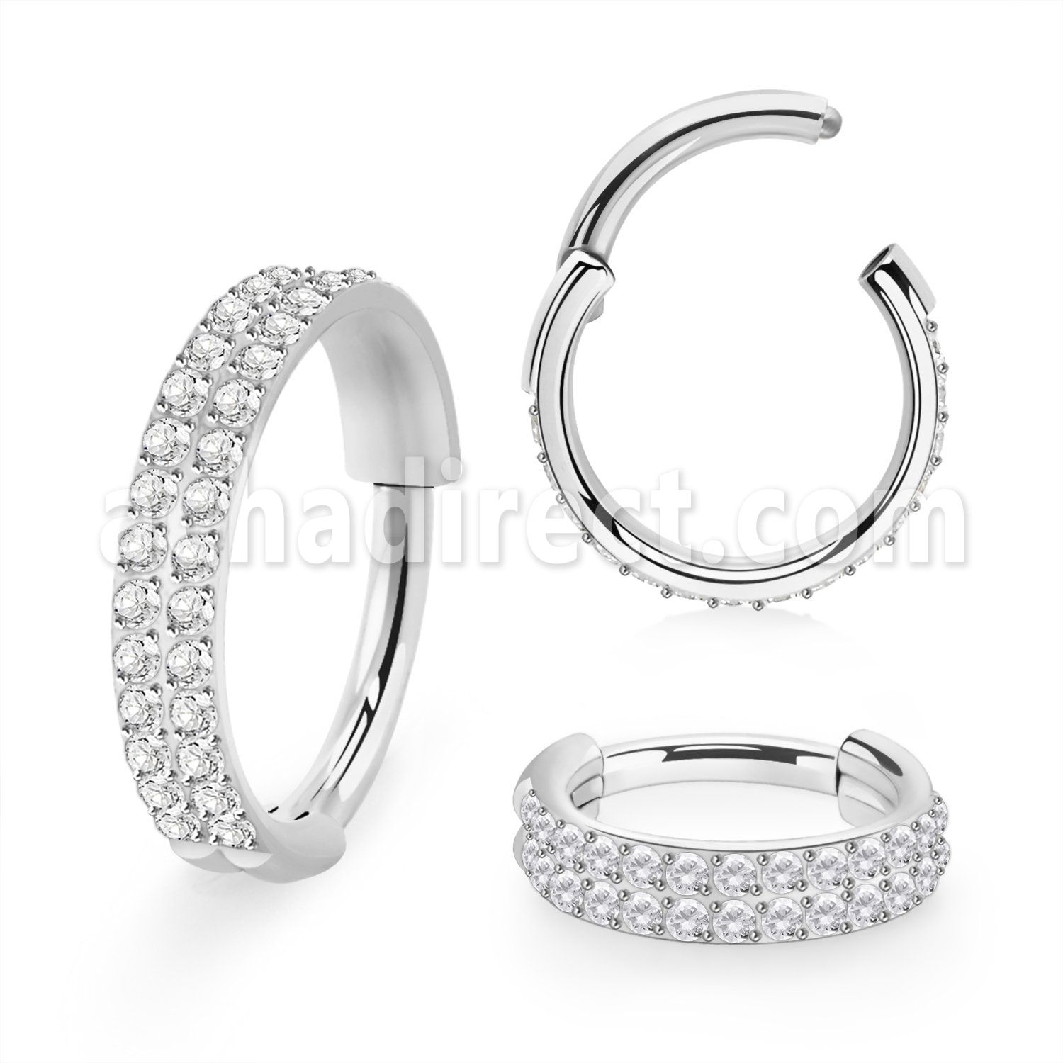 sgsh22 steel hinged segment ring 16g double line outward cnc