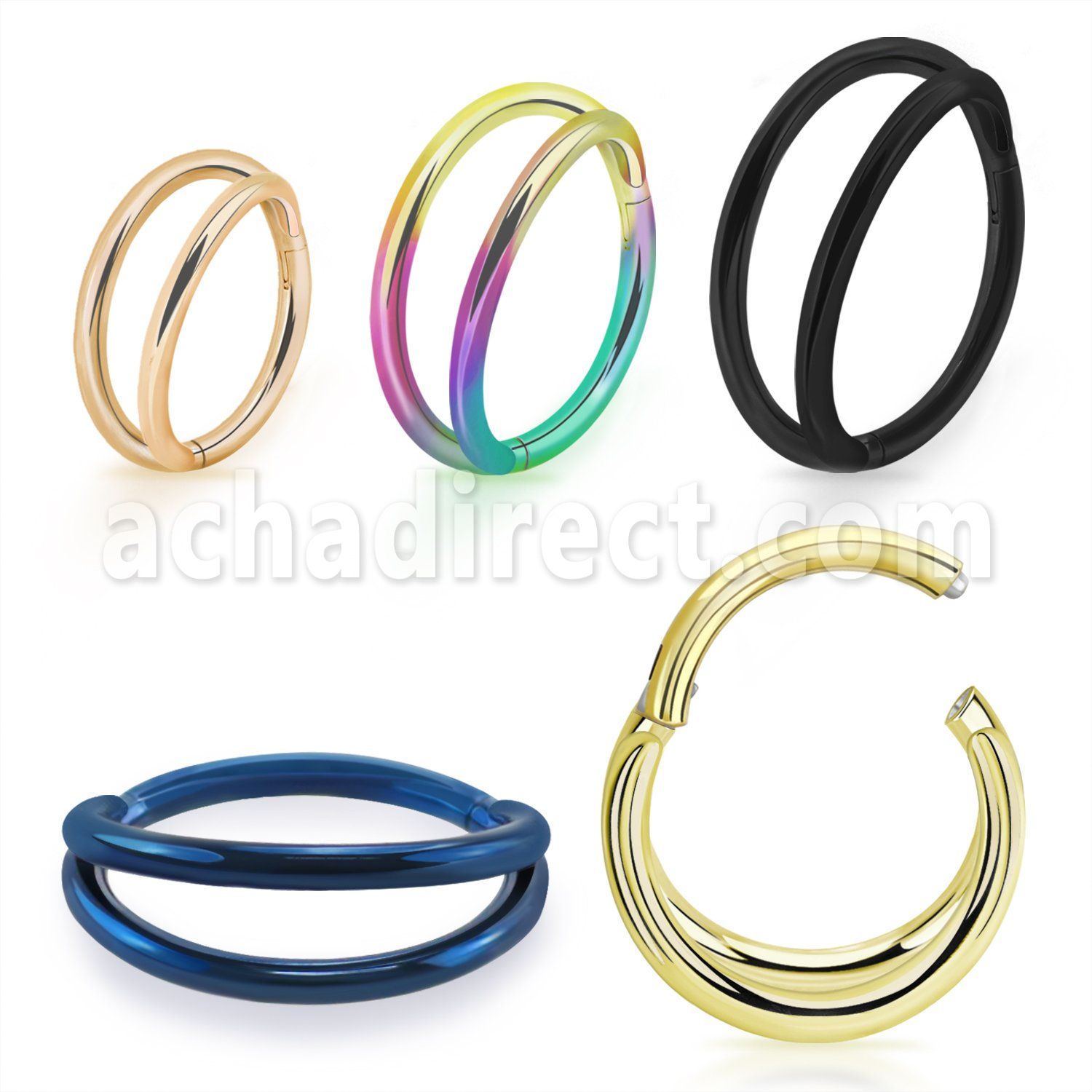 sgsh32t pvd plated steel hinged segment ring 16g double