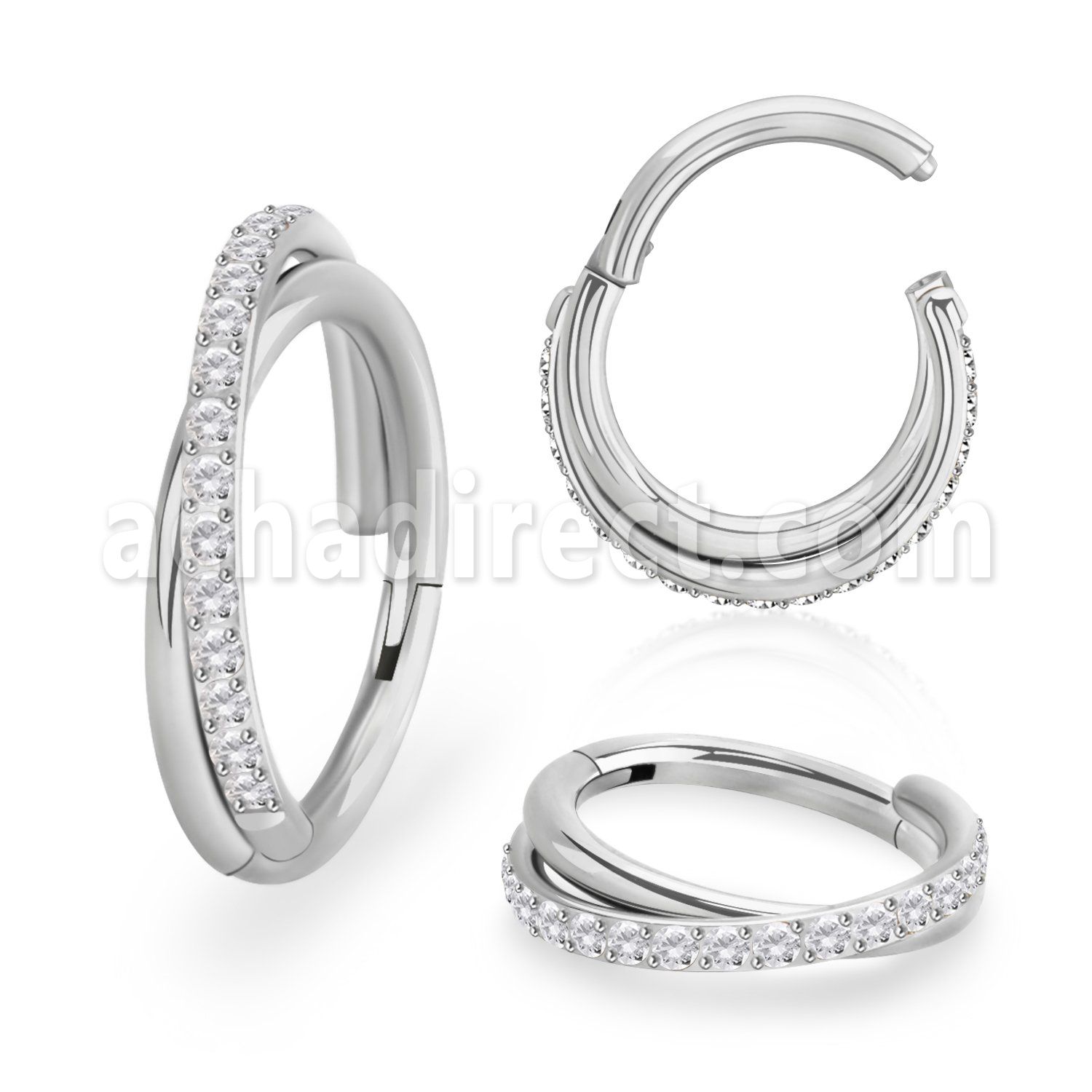 sgsh45 steel hinged segment ring 16g cross cnc