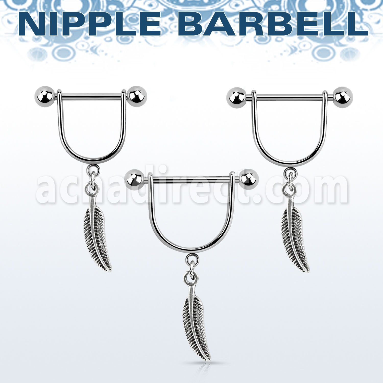 snpod1 barbell pezon estribo acero quirurgico bolas 5mm pluma venta