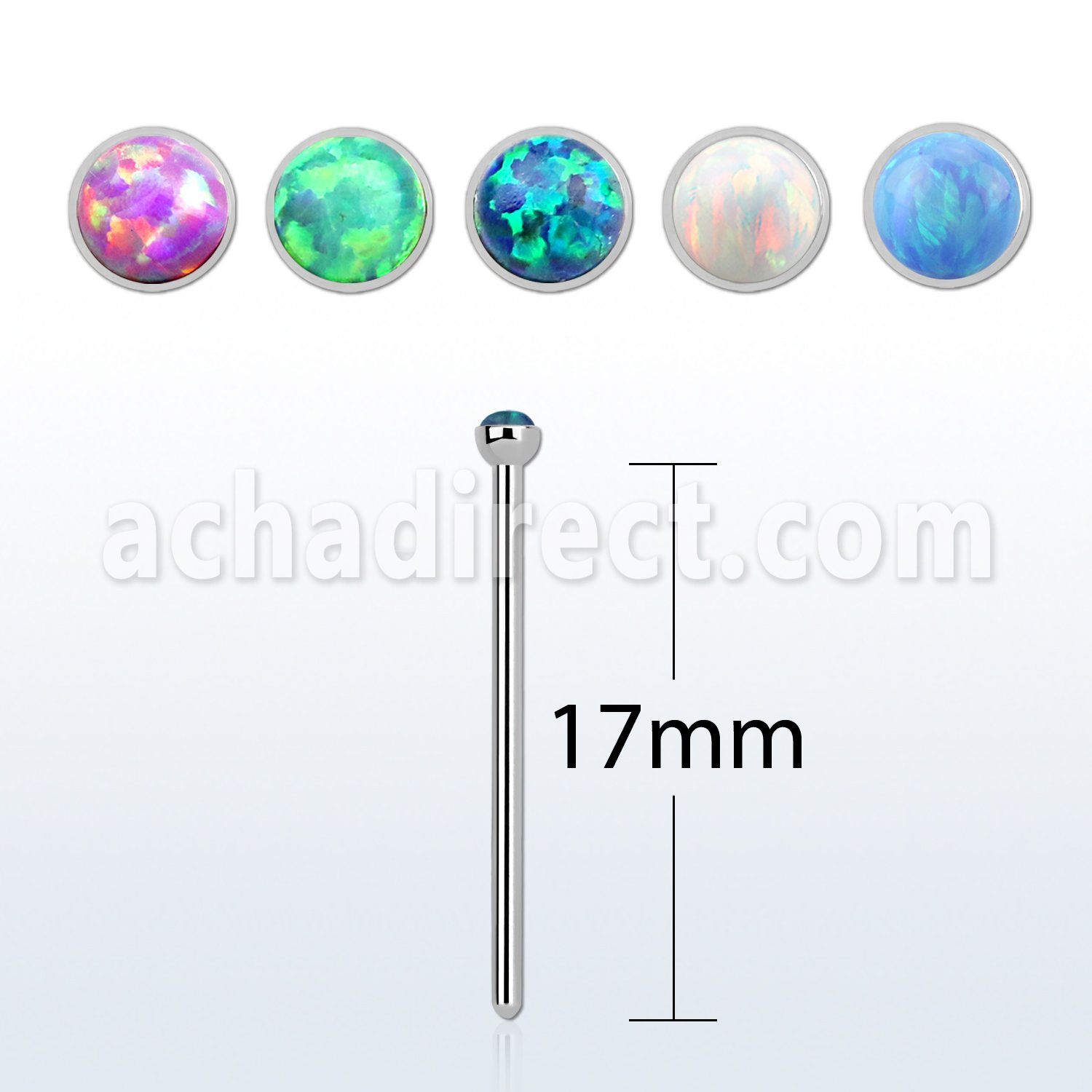 sns18op piercing nariz doblar tu mismo acero quirurgico 1mm opalo redondo 1 5mm mayorista