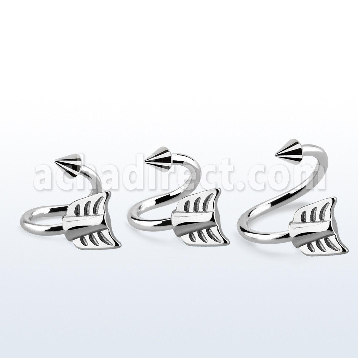 sp14aw espiral ceja acero quirurgico cono acero 3mm final acero flecha distribuidor mayorista