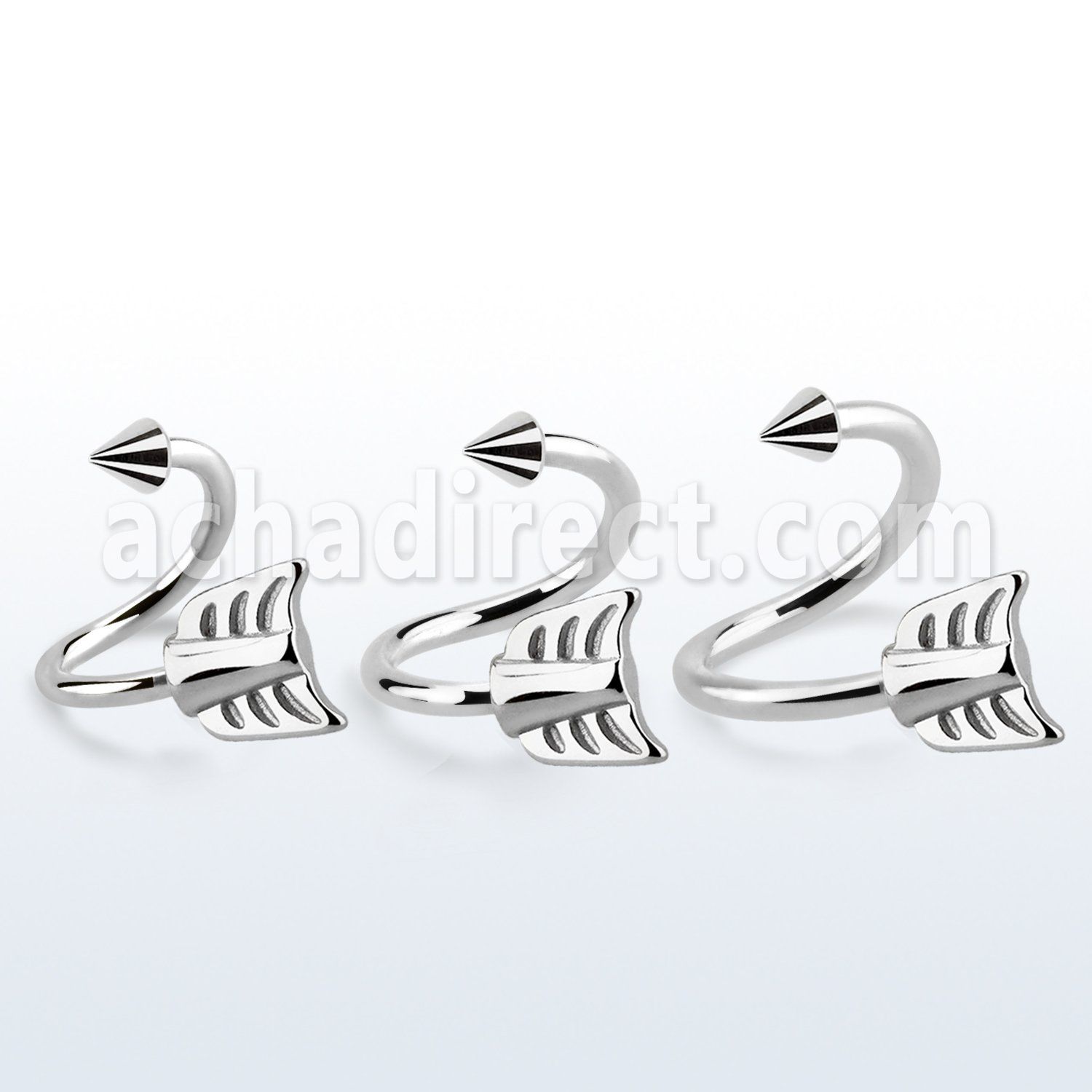 sp16aw espiral ceja acero quirurgico cono acero 3mm final acero flecha venta