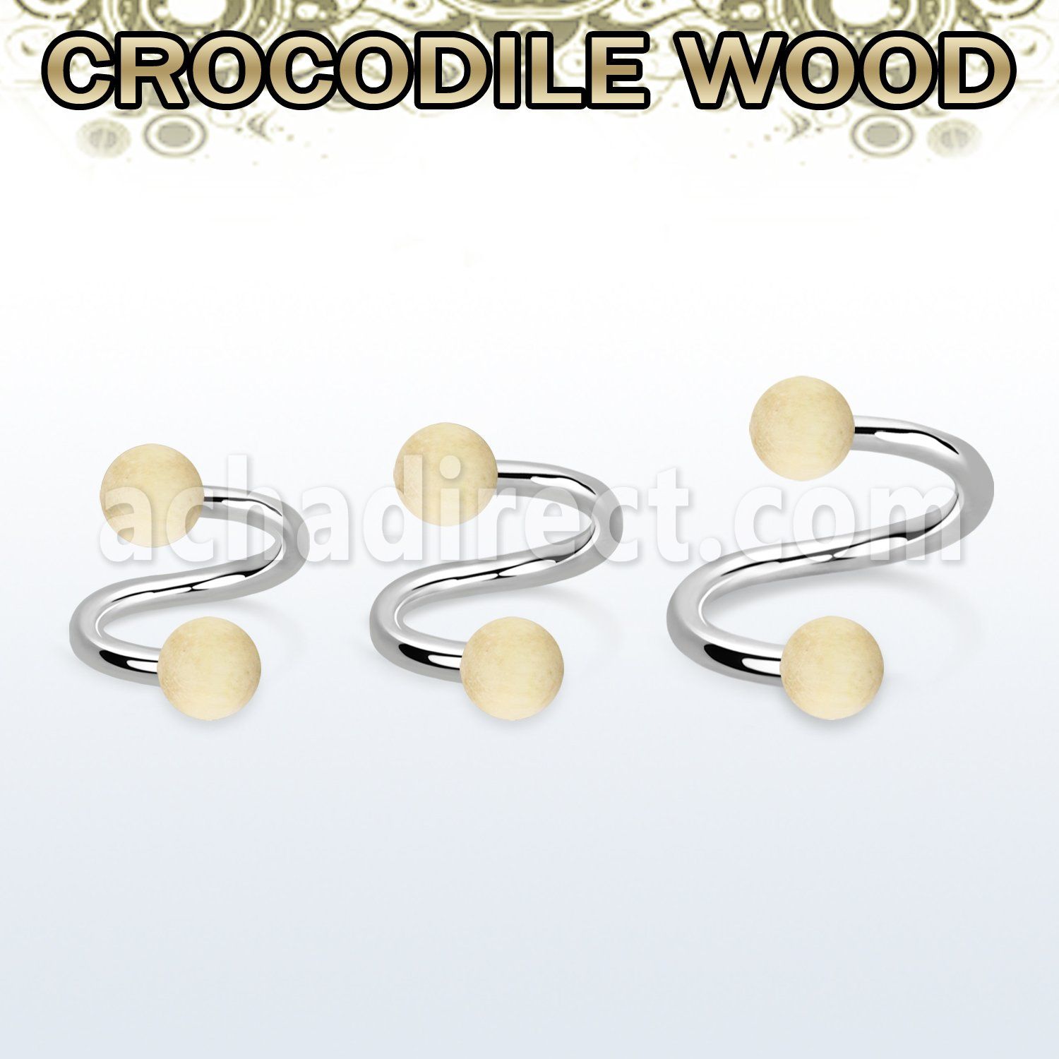 spcr5 espiral organica barra acero 316l bolas madera cocodrilo 5mm mayorista