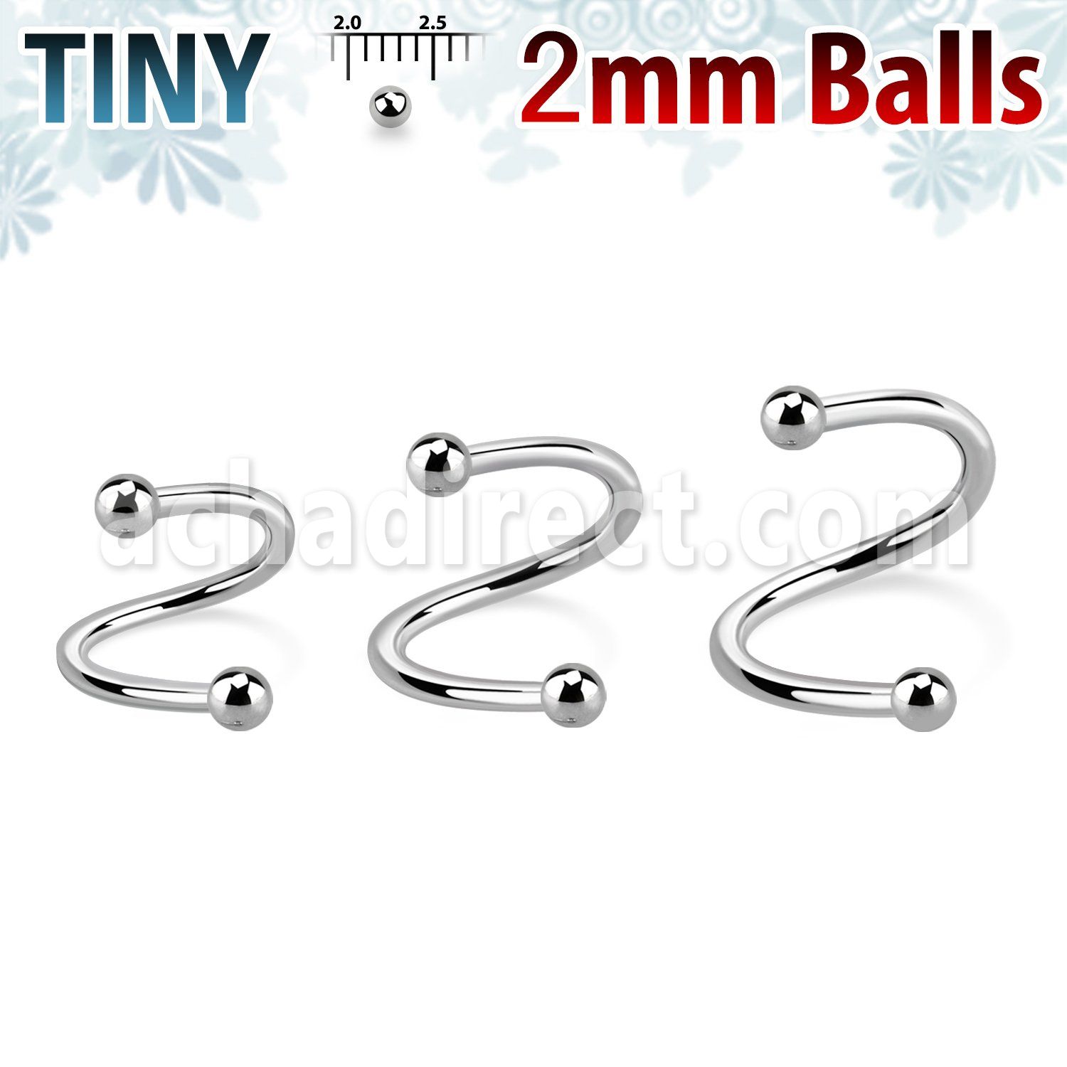 speb2 espiral ceja acero quirurgico 1mm bolas 2mm venta