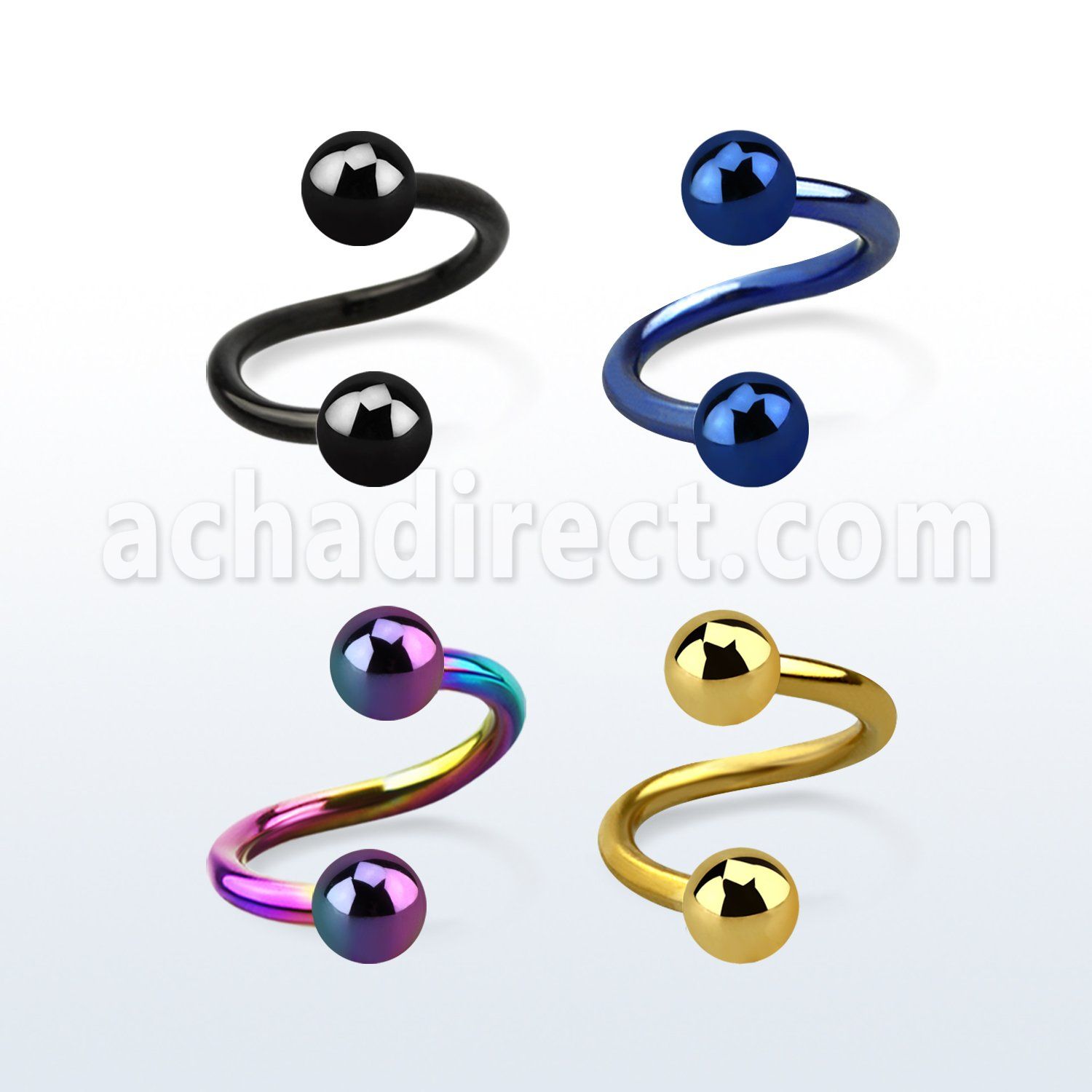 spetb4 espiral ceja acero quirurgico anodizado bolas 4mm al por mayor