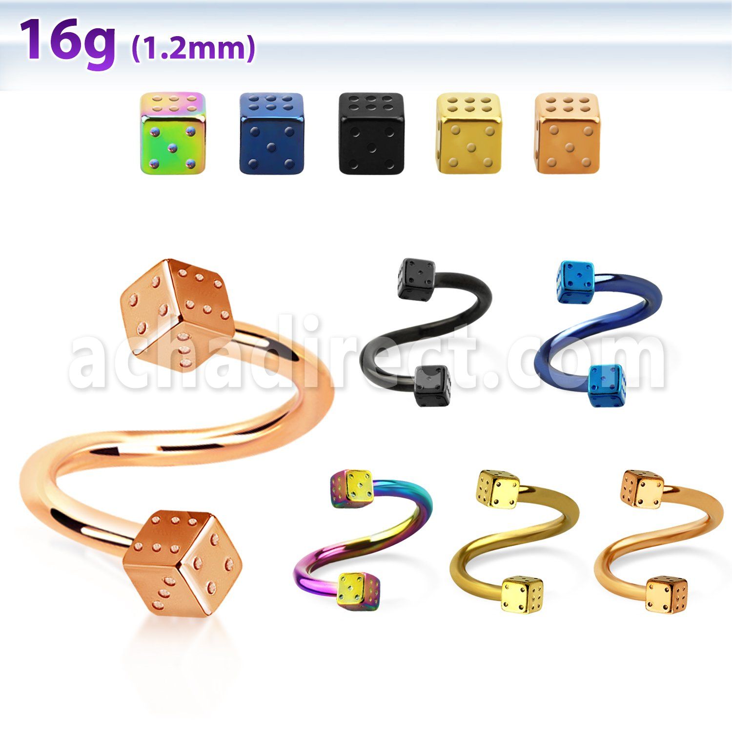 spetdi espiral ceja acero quirurgico anodizado dados acero 3mm distribuidor mayorista