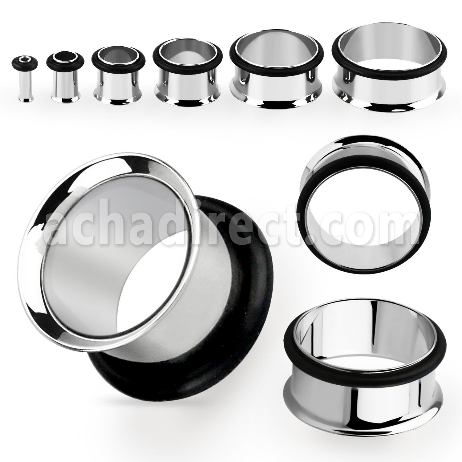 spg dilatacion tunel acero quirurgico brillo espejo anillo goma venta