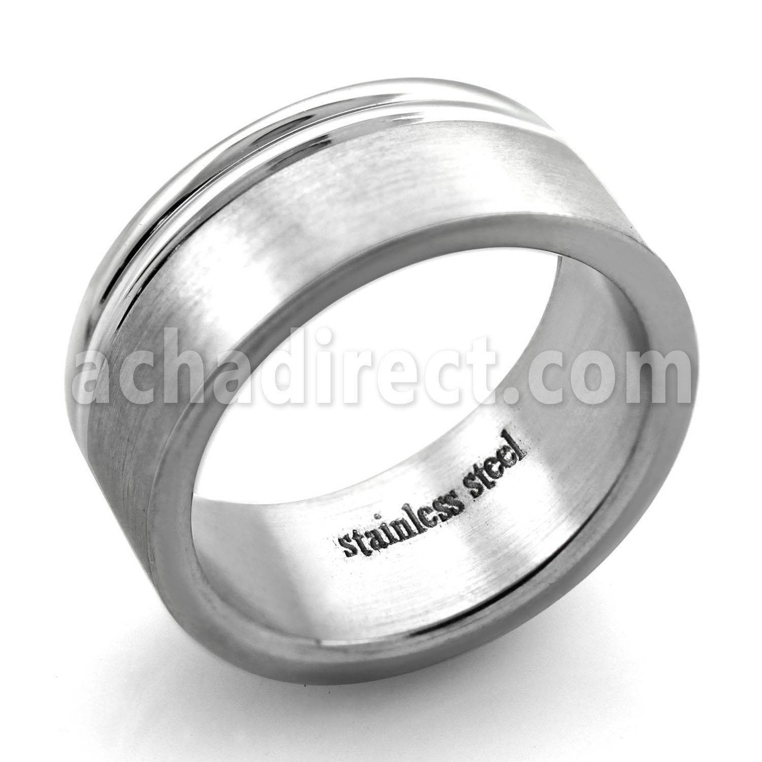 sr161 anillo banda acero inoxidable mate lados forrados brillo espejo distribuidor