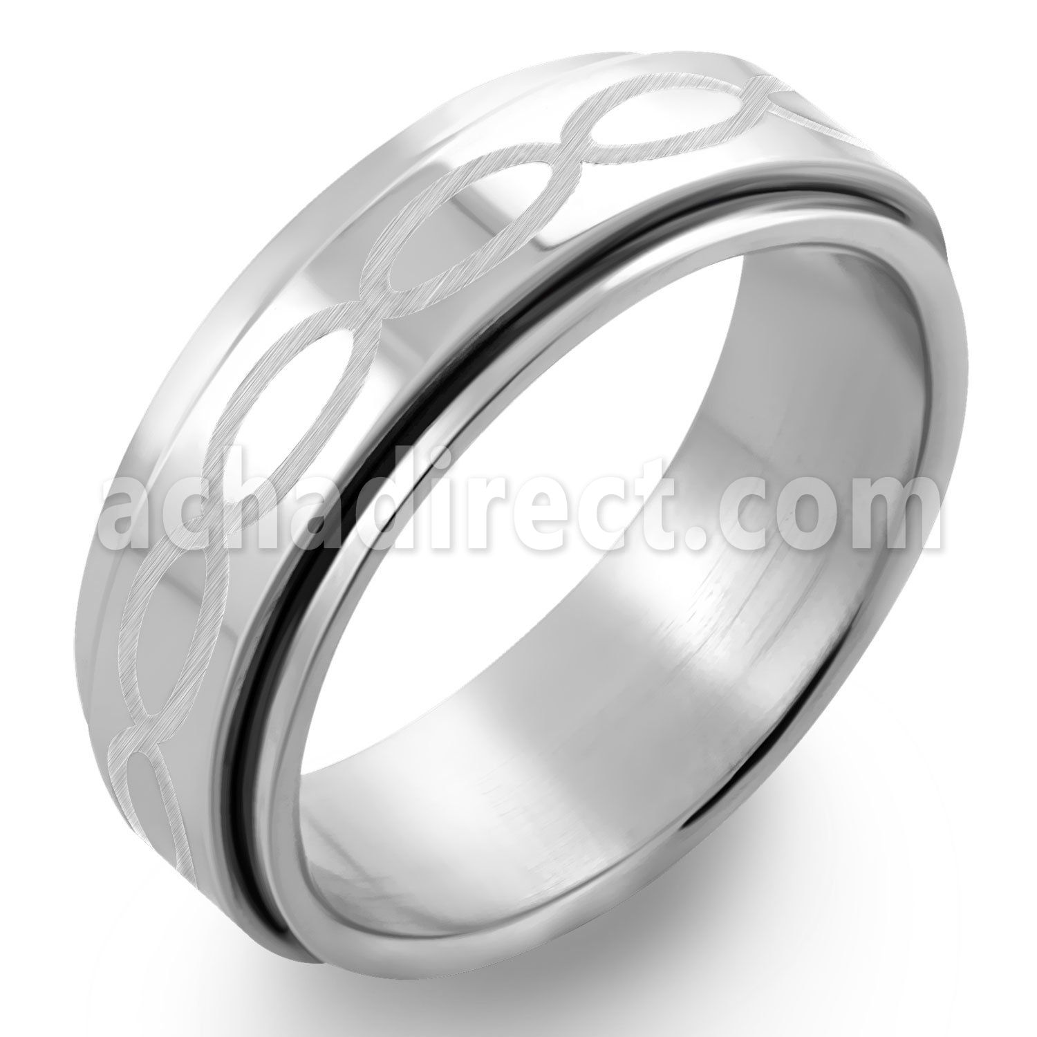 sr229 anillo giratorio acero inoxidable brillo espejo flor lirio venta