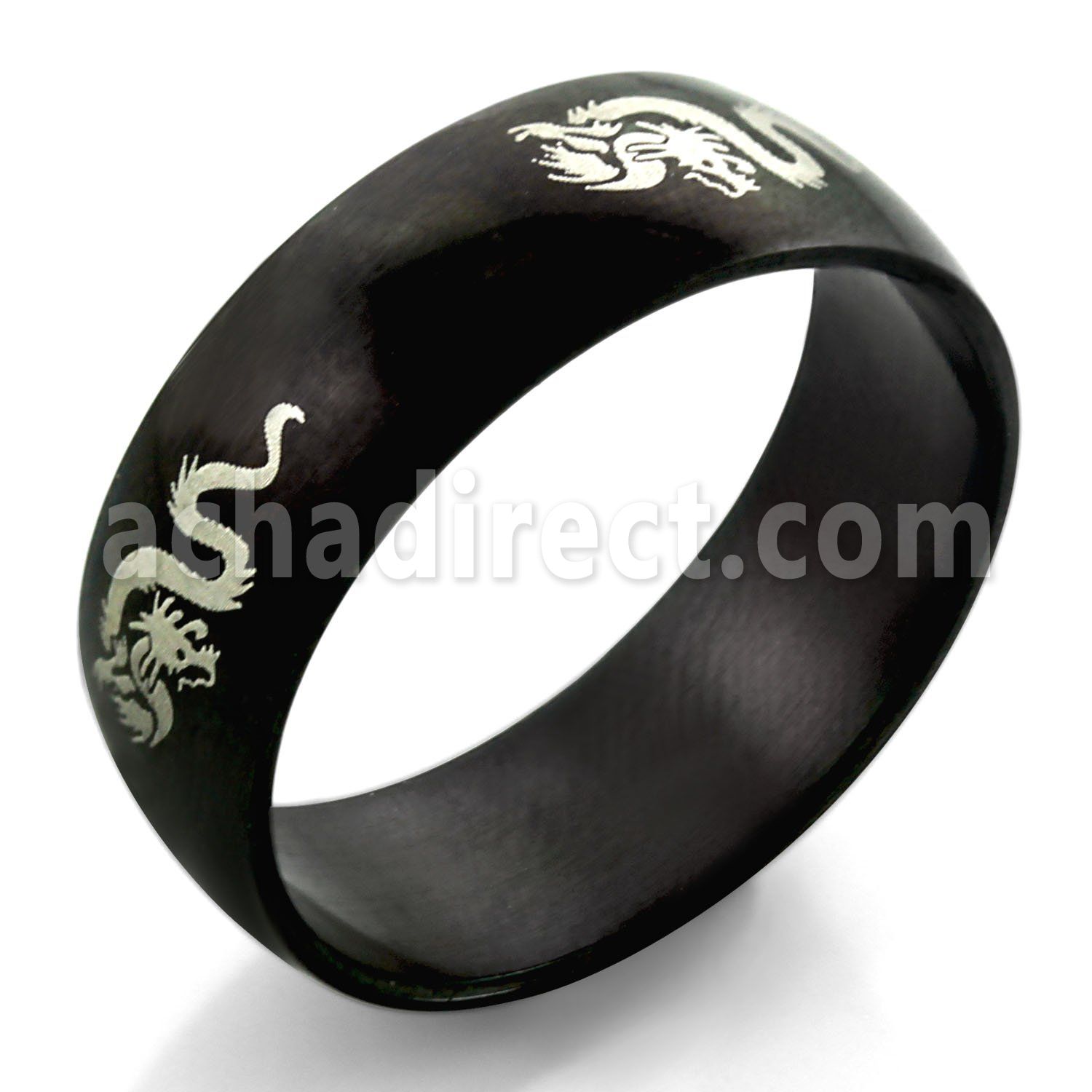 srb34 anillo acero inoxidable anodizado negro dragon chino al por mayor