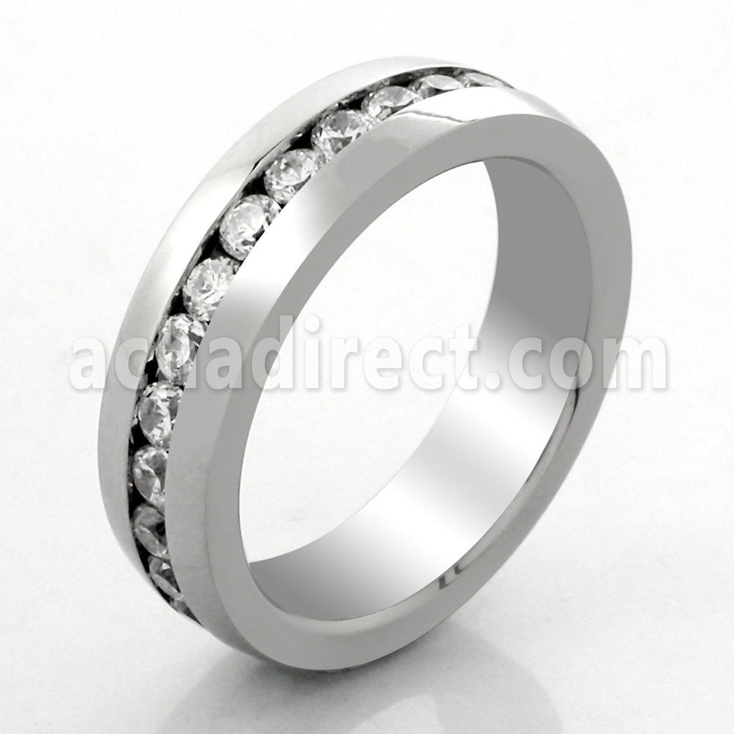 srcz48 anillo acero inoxidable brillo espejo banda zirconia claras 2mm distribuidor mayorista