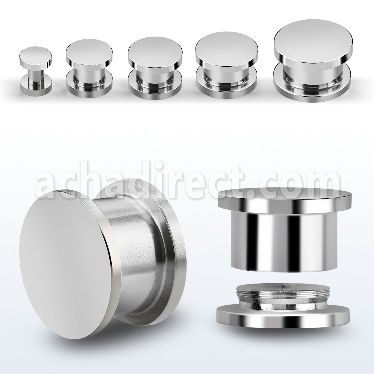 sspg plug plano hueco rosca interna acero 316l espejo pulido distribuidor mayorista