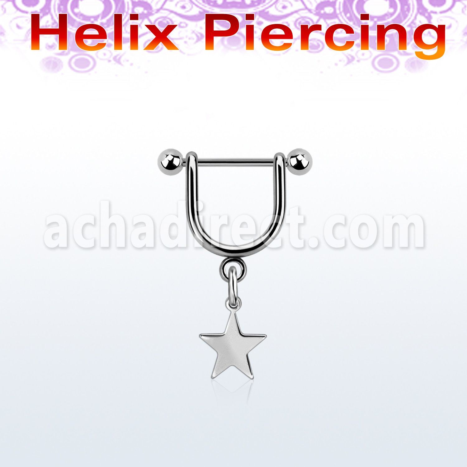steel helix stirrup w a dangling plain steel star