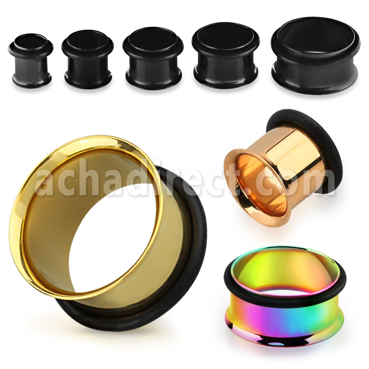 stpg dilatacion tunel flare unico acero quirurgico pvd anillo goma distribuidor mayorista