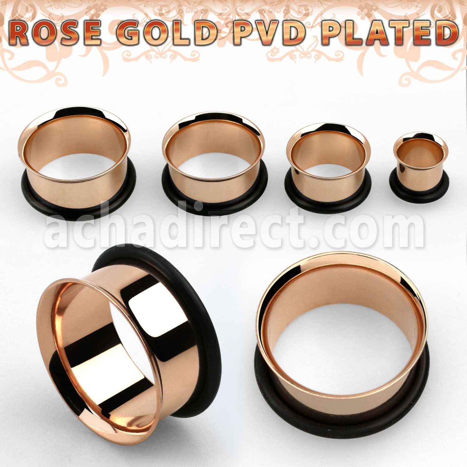 sttpg dilatacion tunel flare unico acero quirurgico pvd oro rosa al por mayor