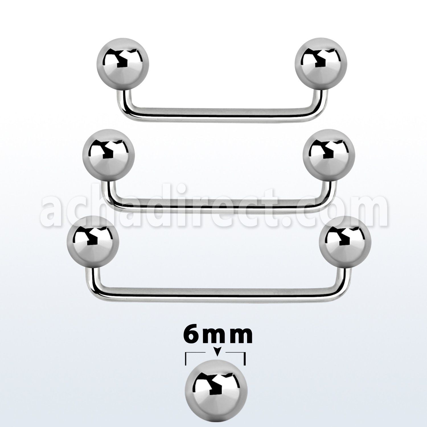 sudb6 barbell superficial industrial acero quirurgico 90 grados bolas 6mm distribuidor mayorista