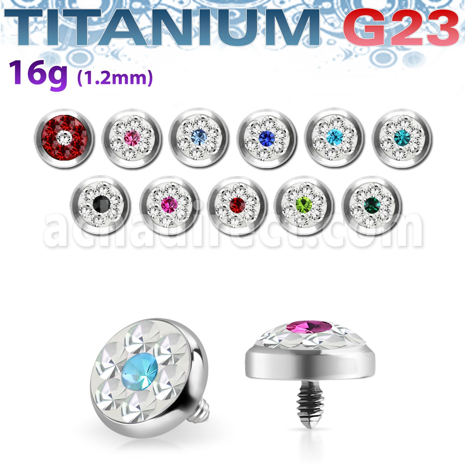 tafr5b microdermal titanio g23 5mm multi cristal ferido ojos tatuaje rosca interna base microdermal 2mm 2 5mm distribuidor