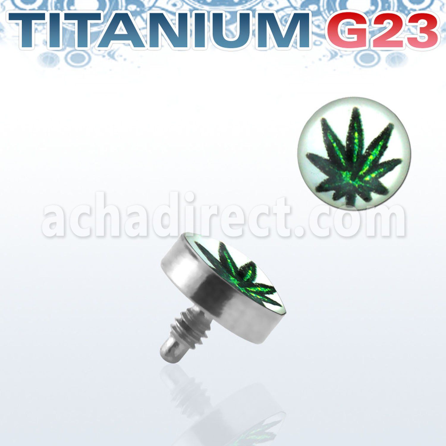 talg9 microdermal titanio g23 disco 4mm logo marihuana verde rosca interna base microdermal 2mm 2 5mm distribuidor mayorista