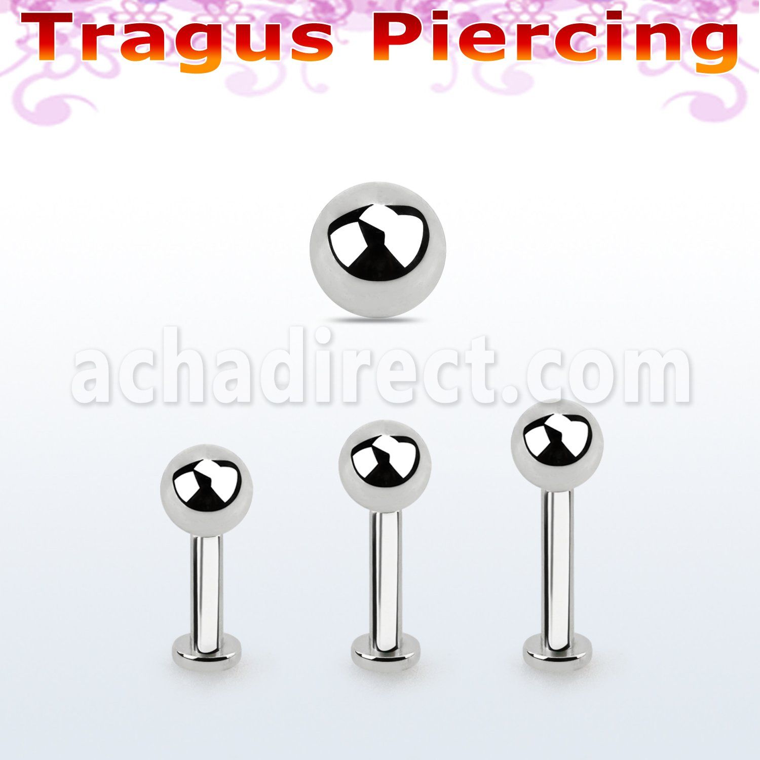 tlbb4s labret tragus acero 316l base redonda 2 5mm tragus piercing bola 4mm distribuidor mayorista