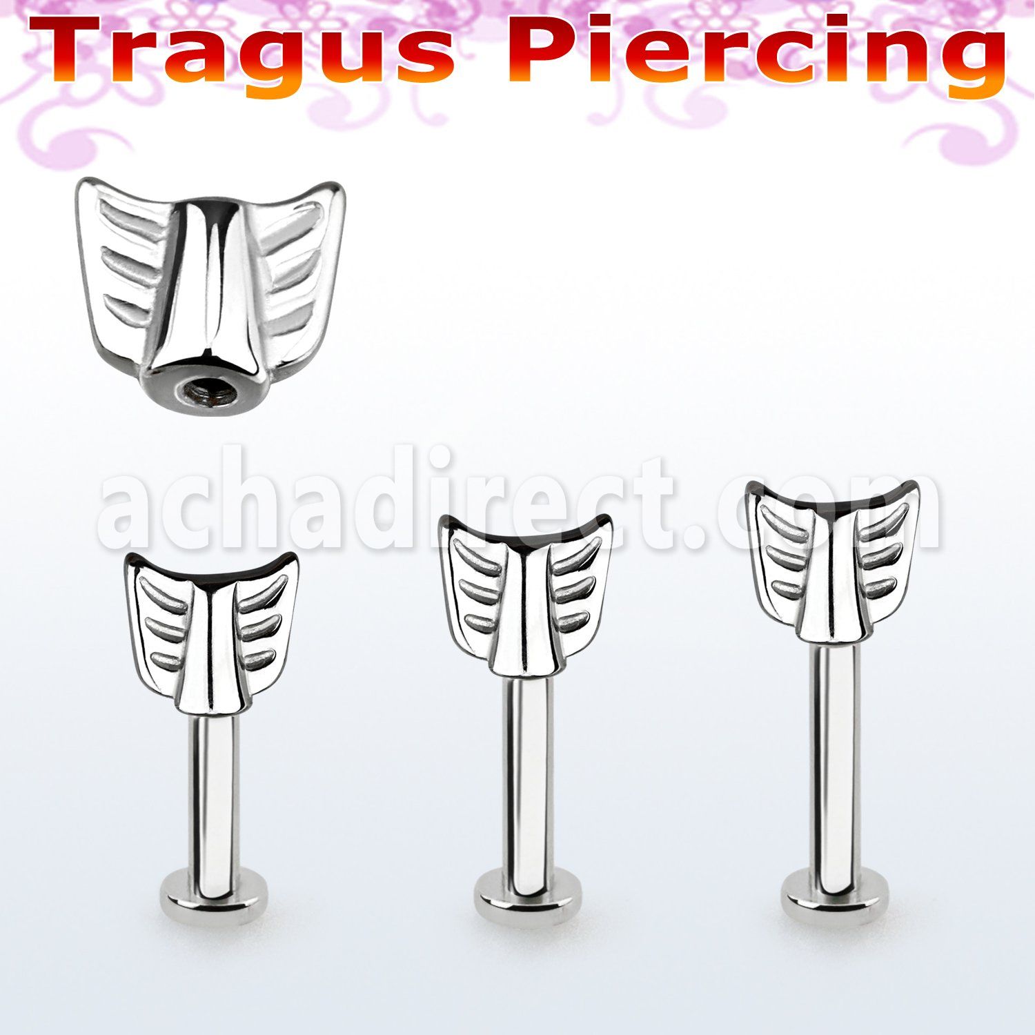 tlbeaw labret tragus acero 316l base redonda 2 5mm tragus piercing flecha distribuidor mayorista