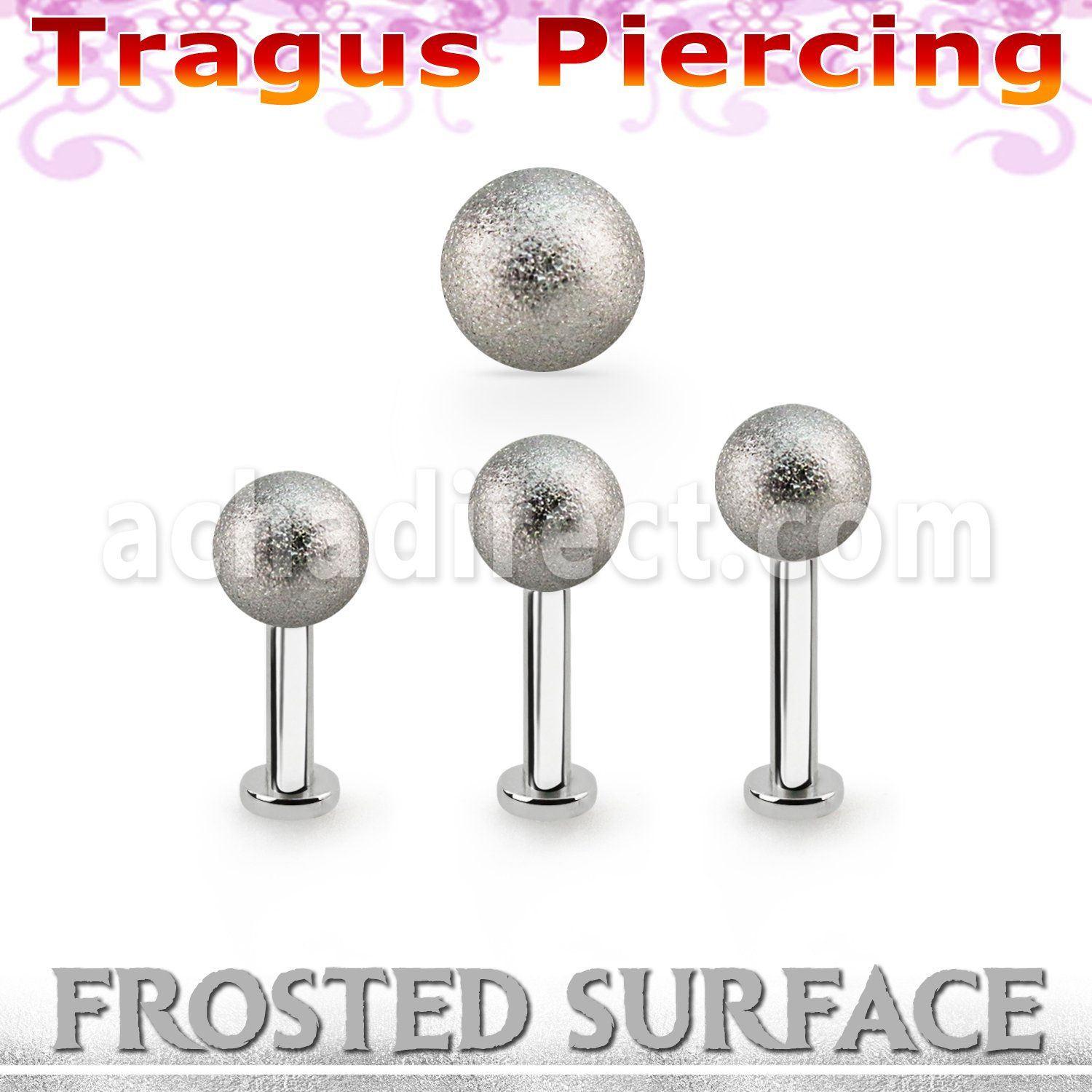 tlbfo5s labret tragus acero 316l base redonda 2 5mm tragus piercing bola 5mm acero esmerilado al por mayor