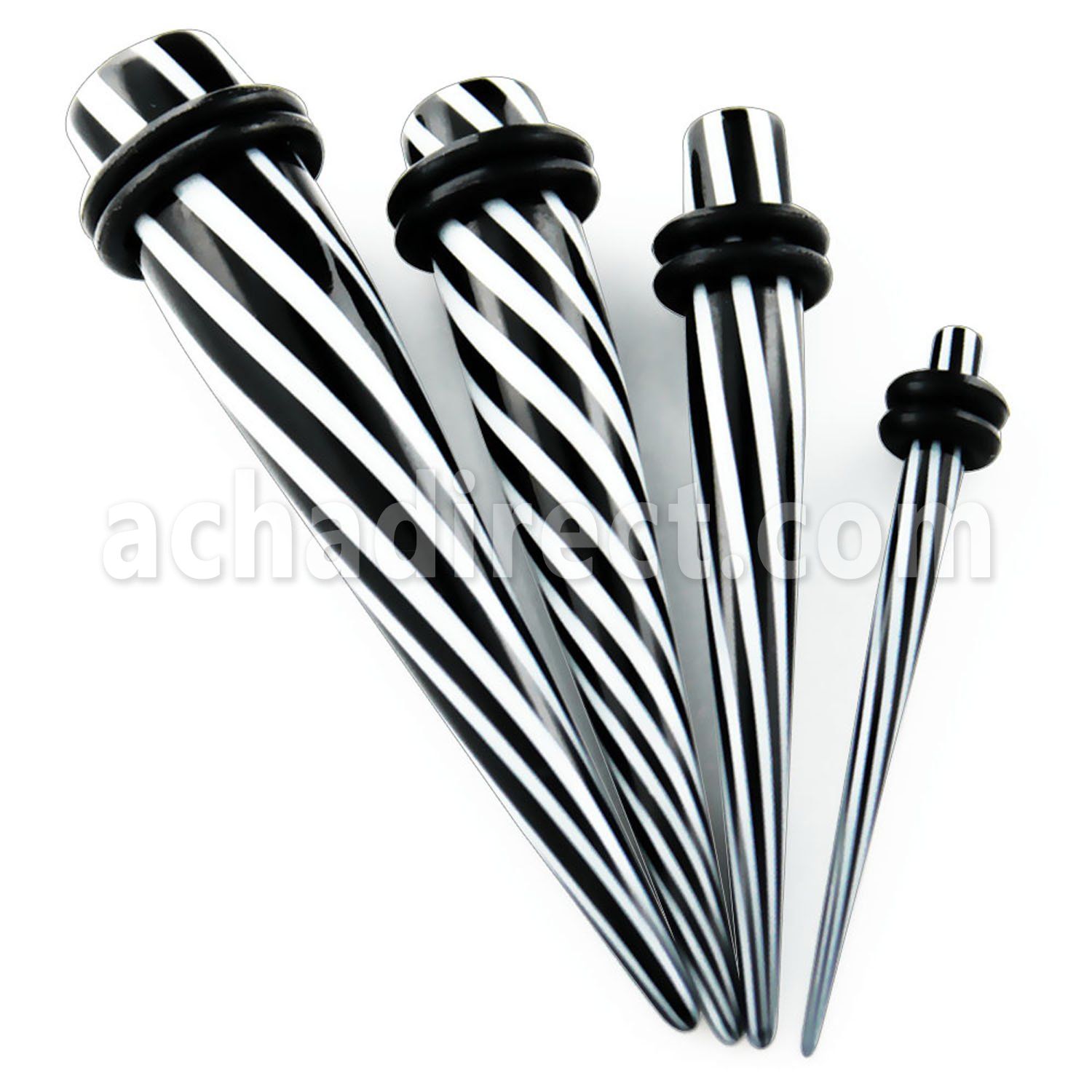 tpvf expansor acrilico uv remolino negro blanco anillos goma dobles mayorista