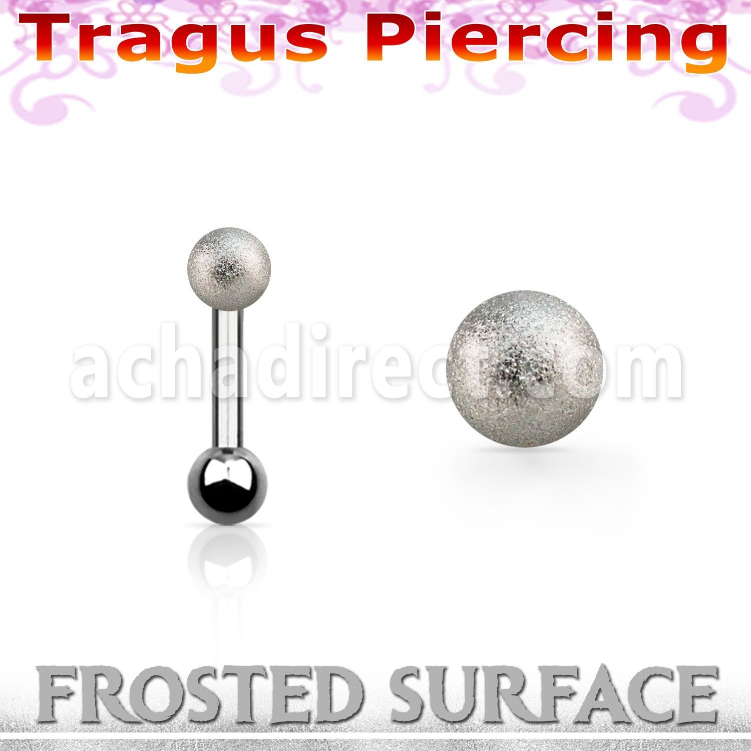 trg34 barbell tragus acero quirurgico bola acero esmerilado 3mm bola acero liso 3mm 6mm mayorista