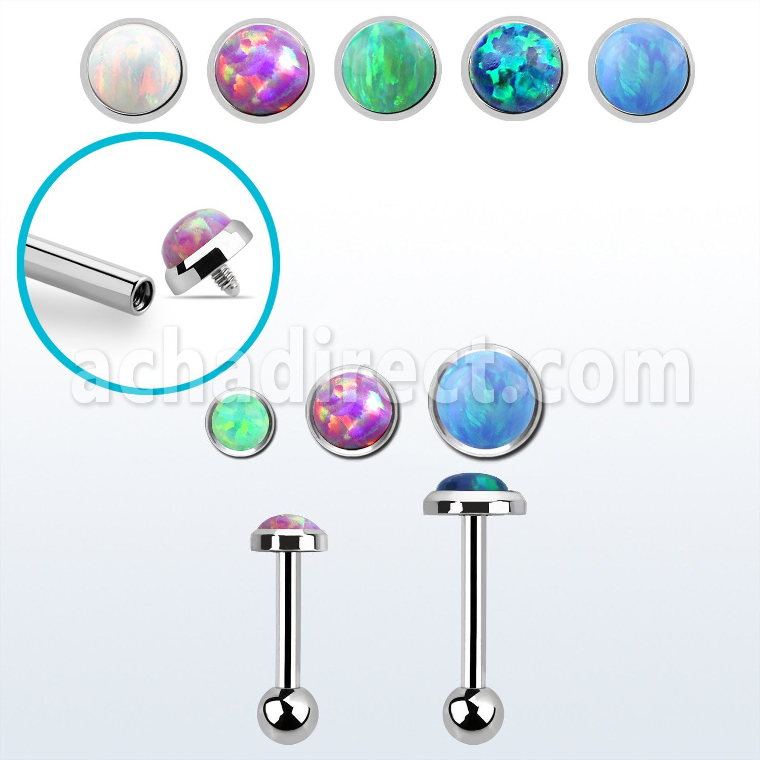 trgo piercing barbell tragus acero quirurgico opalo 3mm 5mm bola 3mm piercing tragus triple distribuidor mayorista