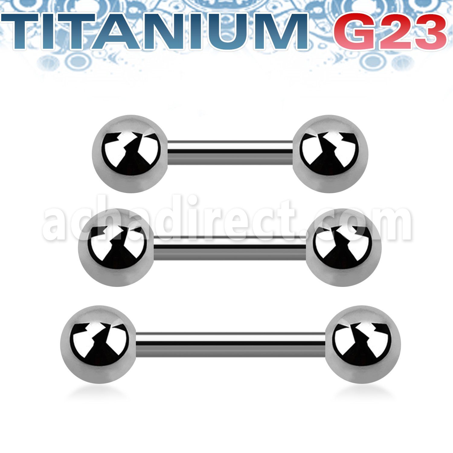 ubber20 titanium g23 helix barbell 16g two 4mm balls