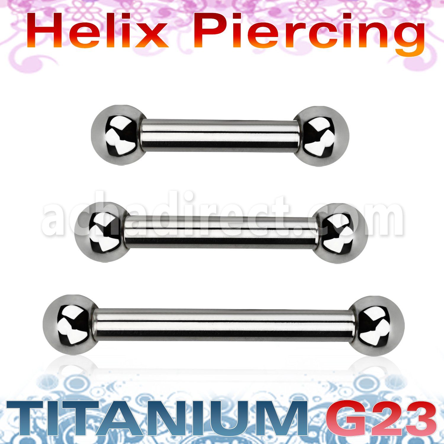 ubber31b barbell helix titanio g23 bolas 3mm mayorista