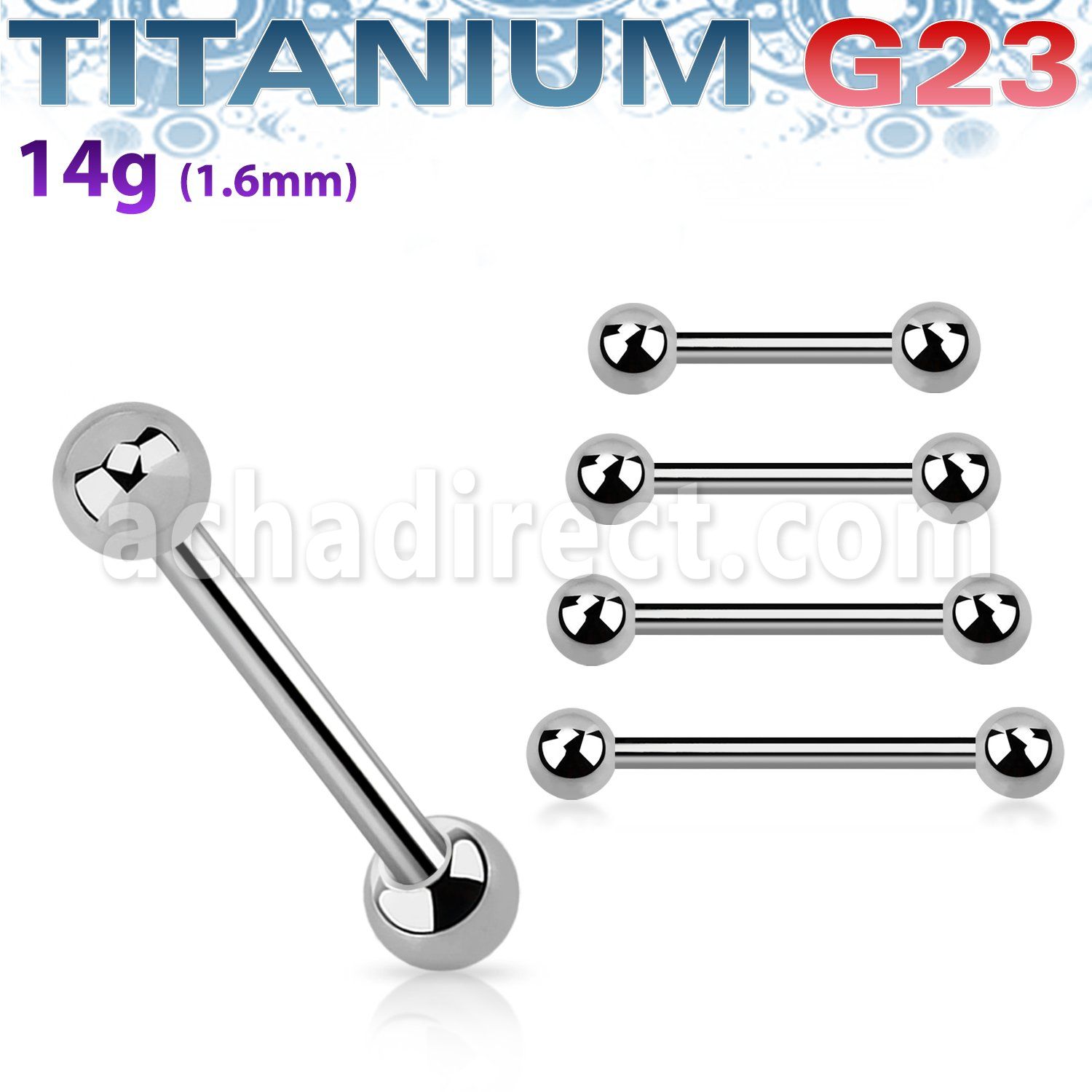 ubbnpss titanium g23 nipple barbell 3mm balls