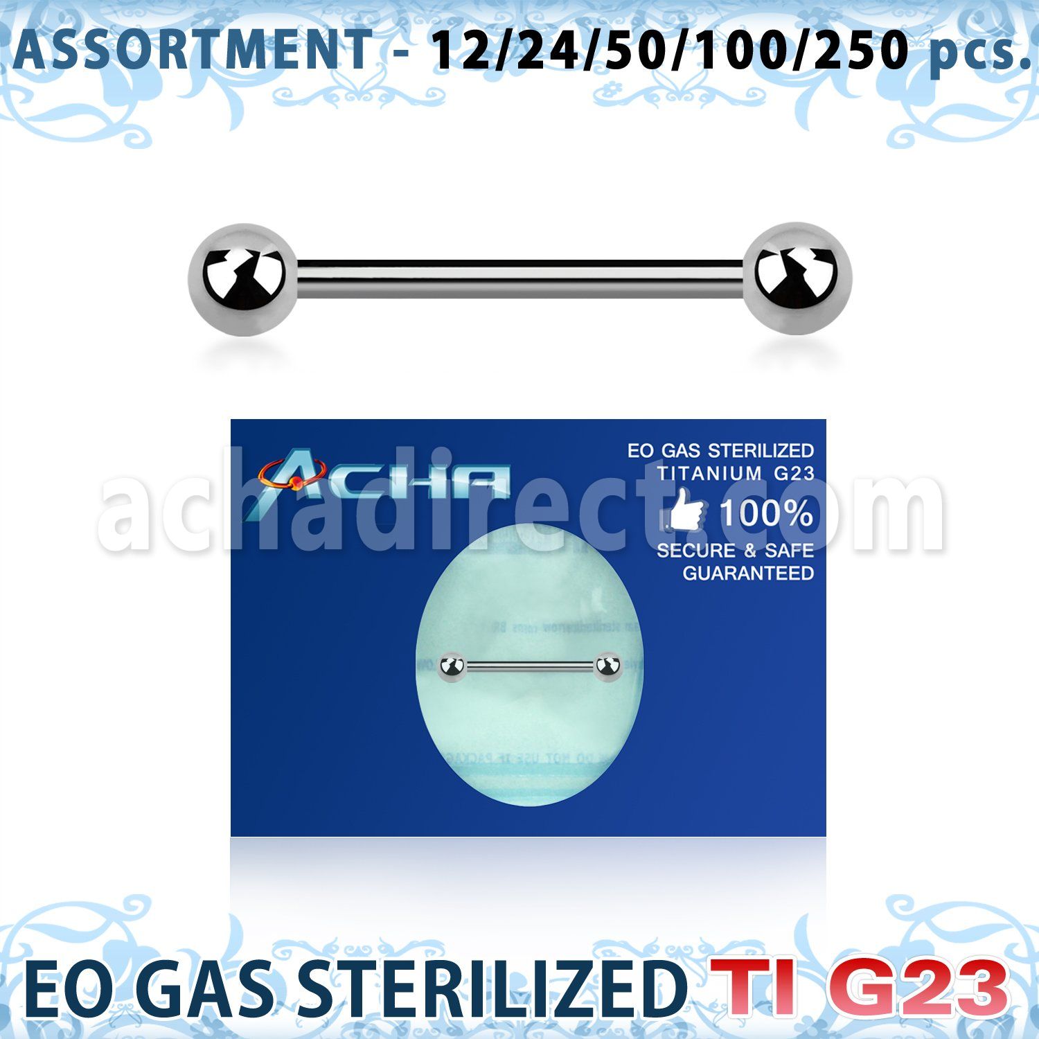 ublk673 titanium industrial surface barbell posts internal