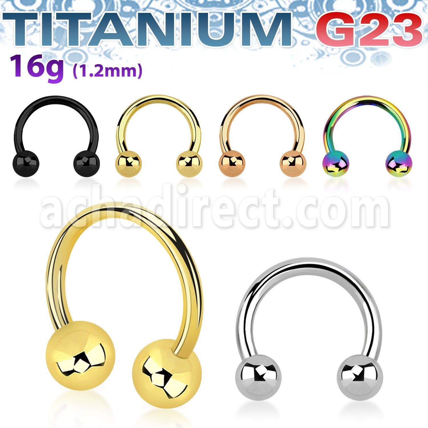 ucbeb4 titanium g23 circular barbell 16g two 4mm balls