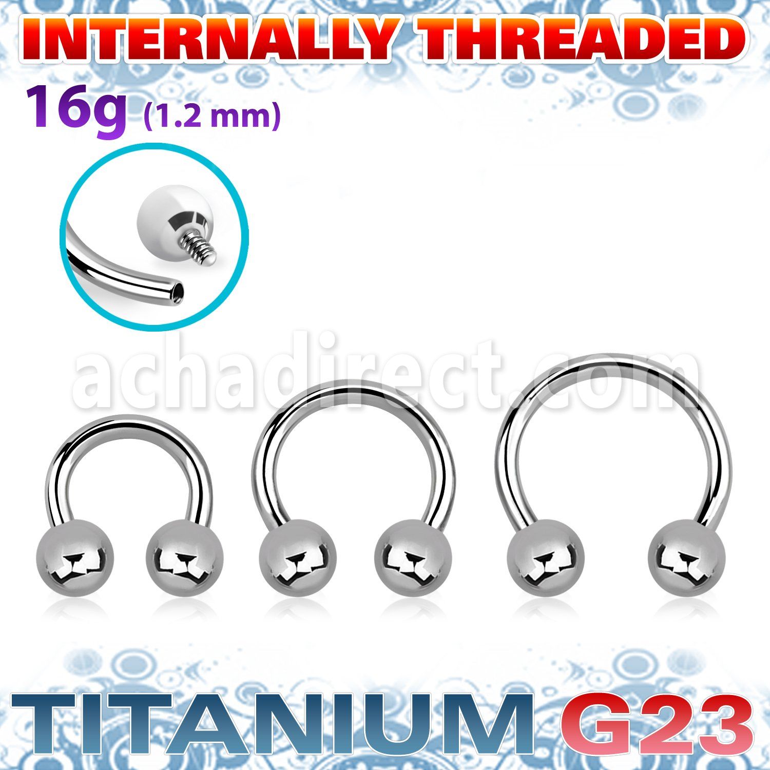 ucbeb4si titanium g23 internal circular barbell 4mm balls