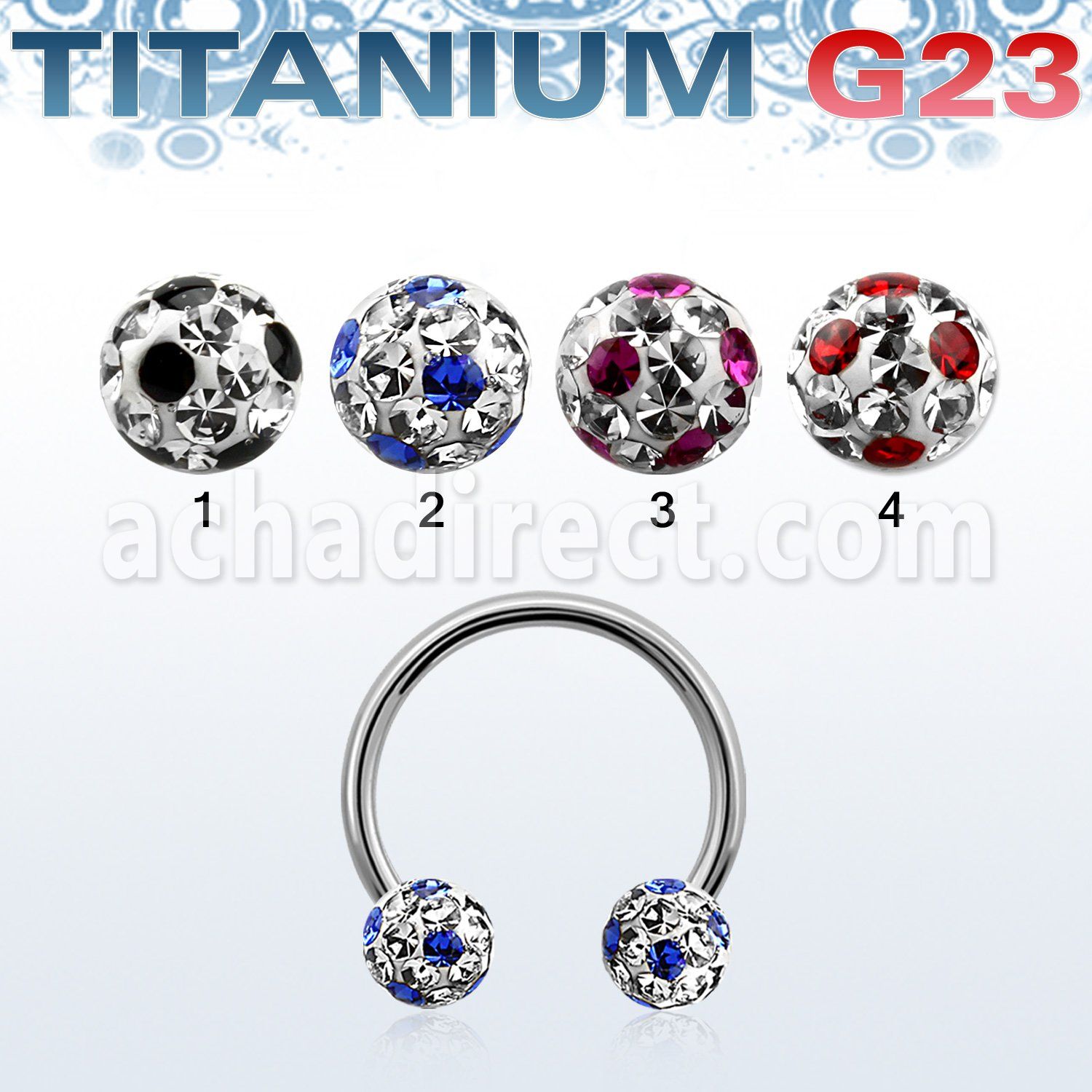 ucbfr6a barbell circular titanio g23 bolas multi cristal 6mm puntos venta