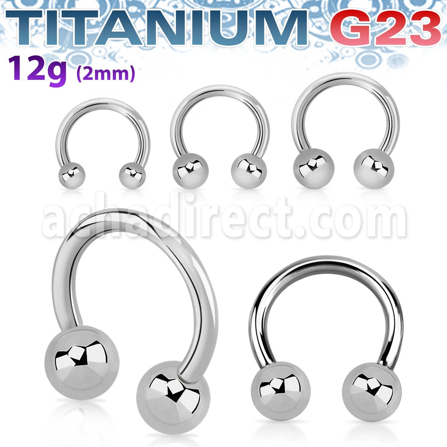 ucbr12 barbell circular titanio g23 2mm bolas 6mm rosca externa distribuidor