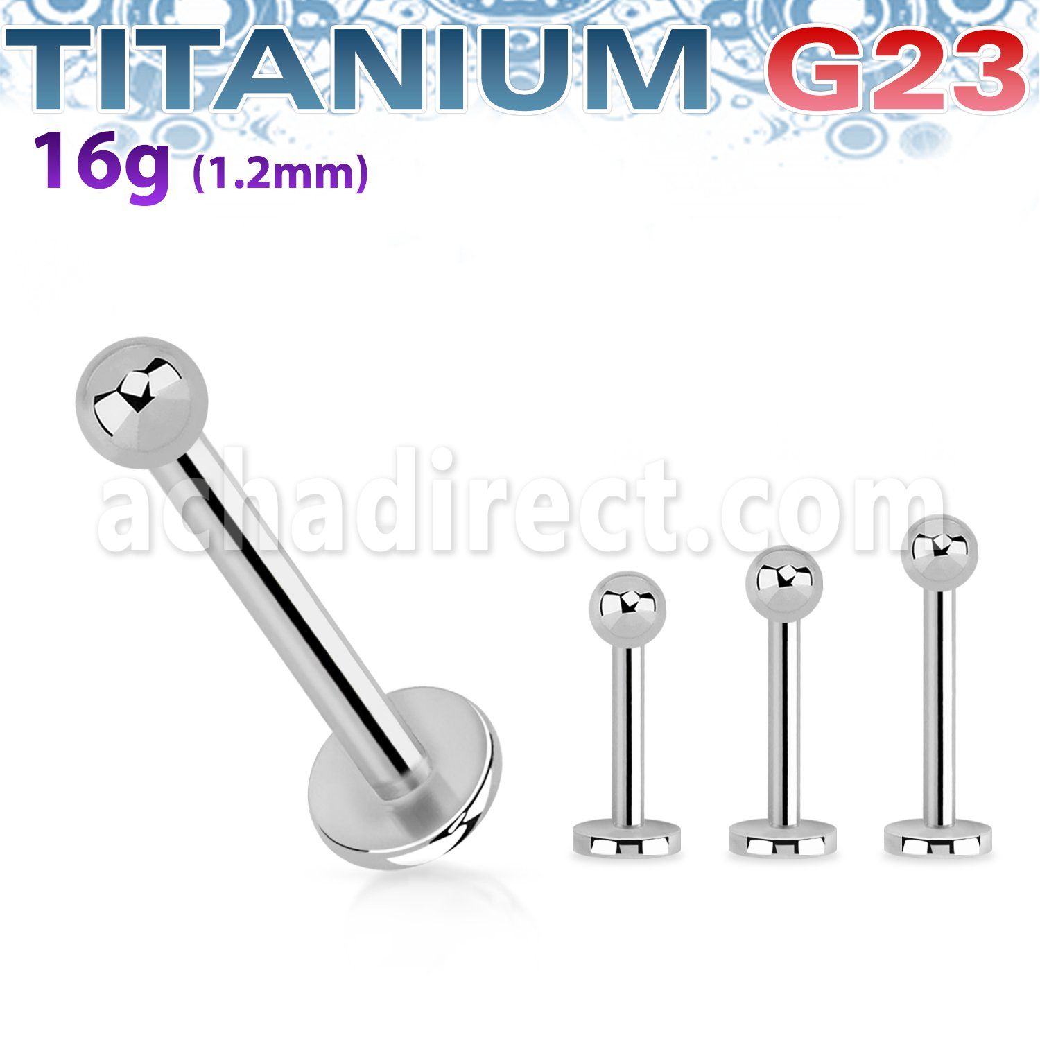 ulb25 labret titanio g23 bola 2 5mm mayorista