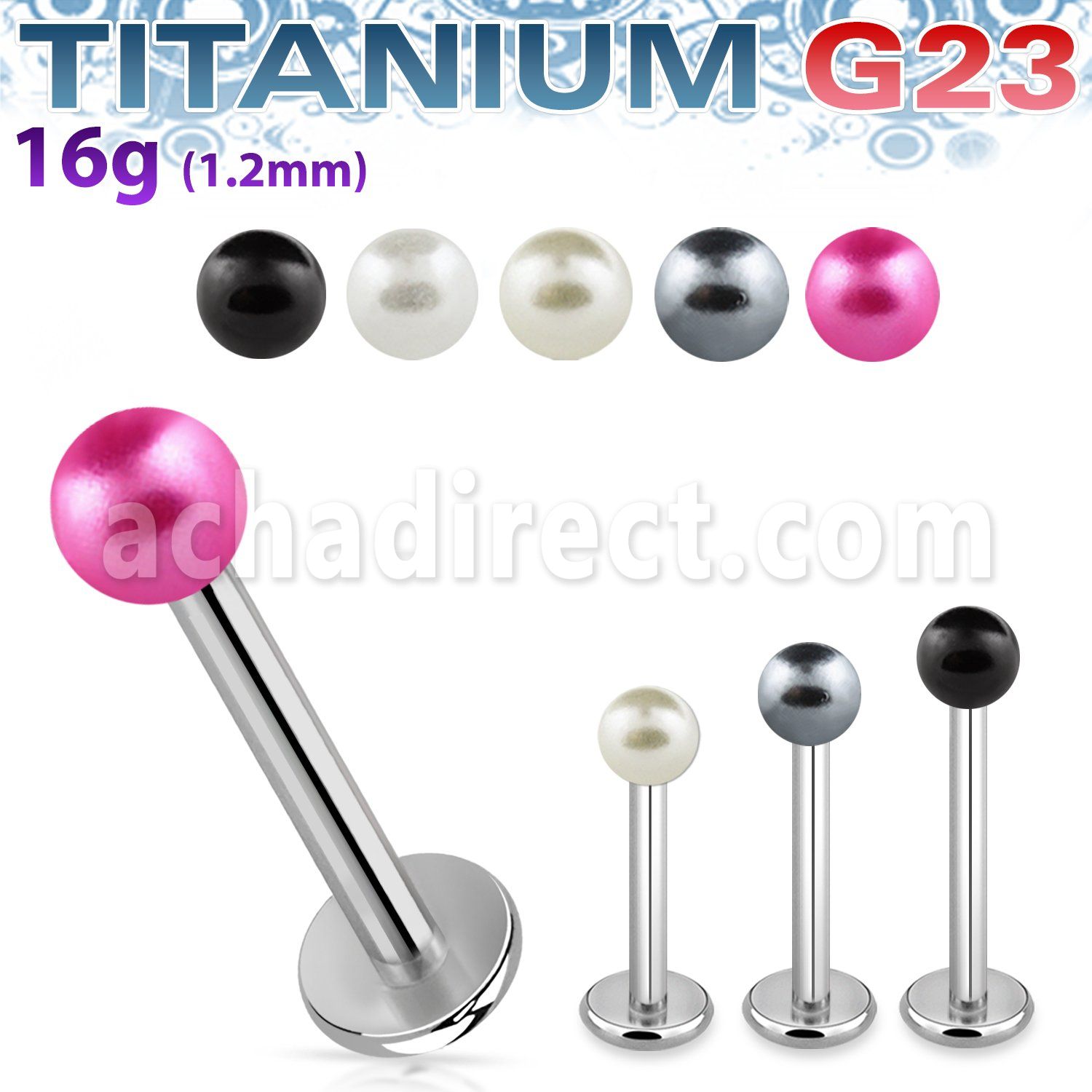 ulpr3 labret titanio g23 bola perla falsa 3mm distribuidor