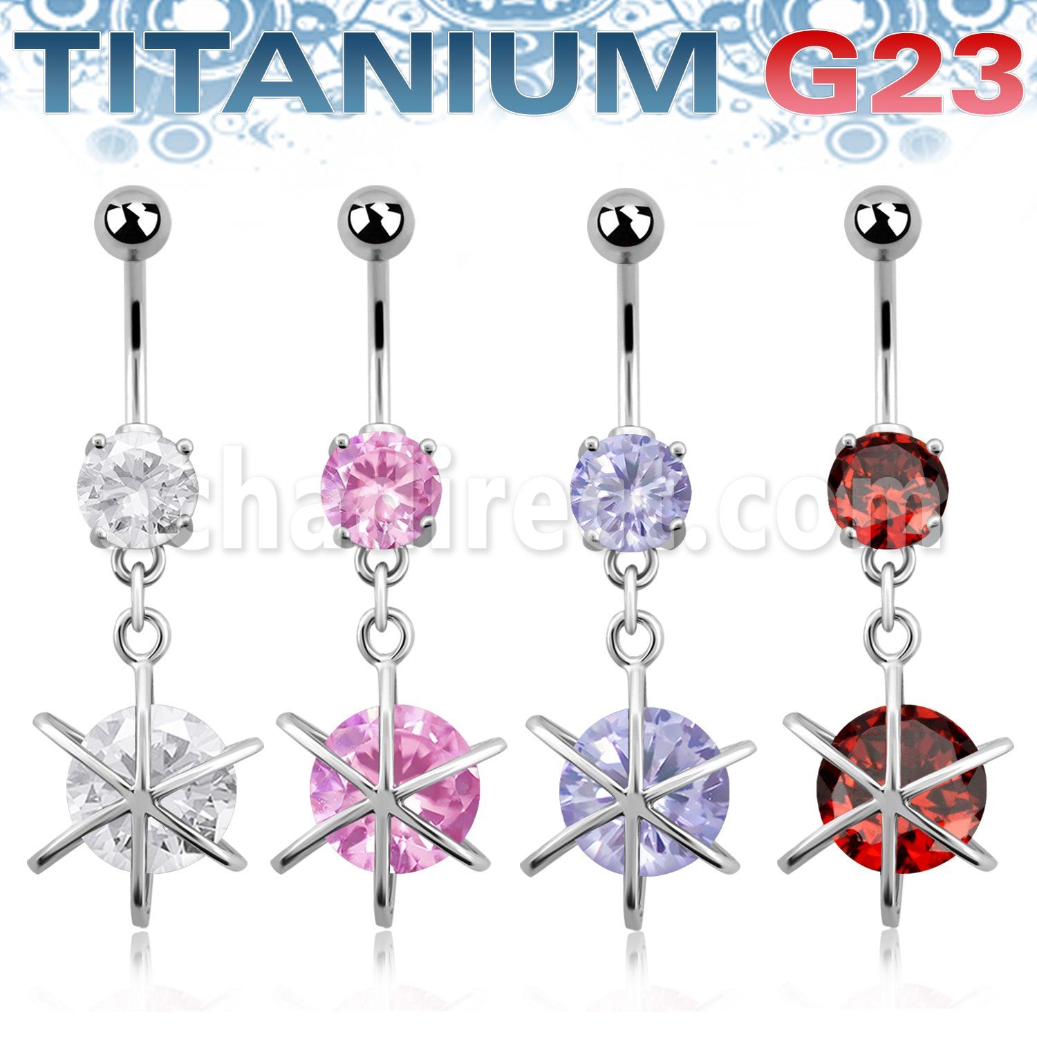 umcdz232 piercing ombligo titanio g23 bola joya 8mm zirconia redonda grande 10mm venta