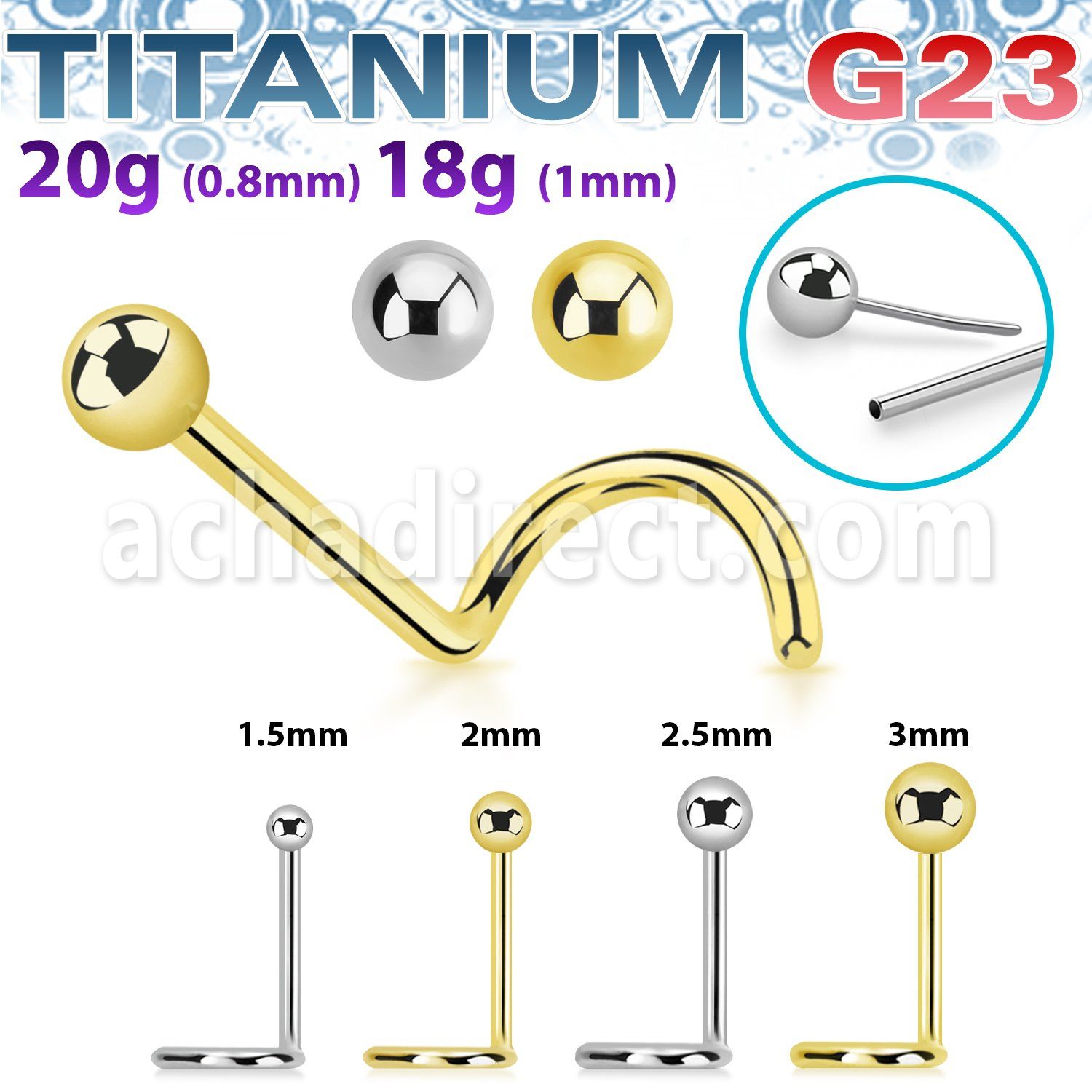 unswnob titanium threadless push pin nose screw ball