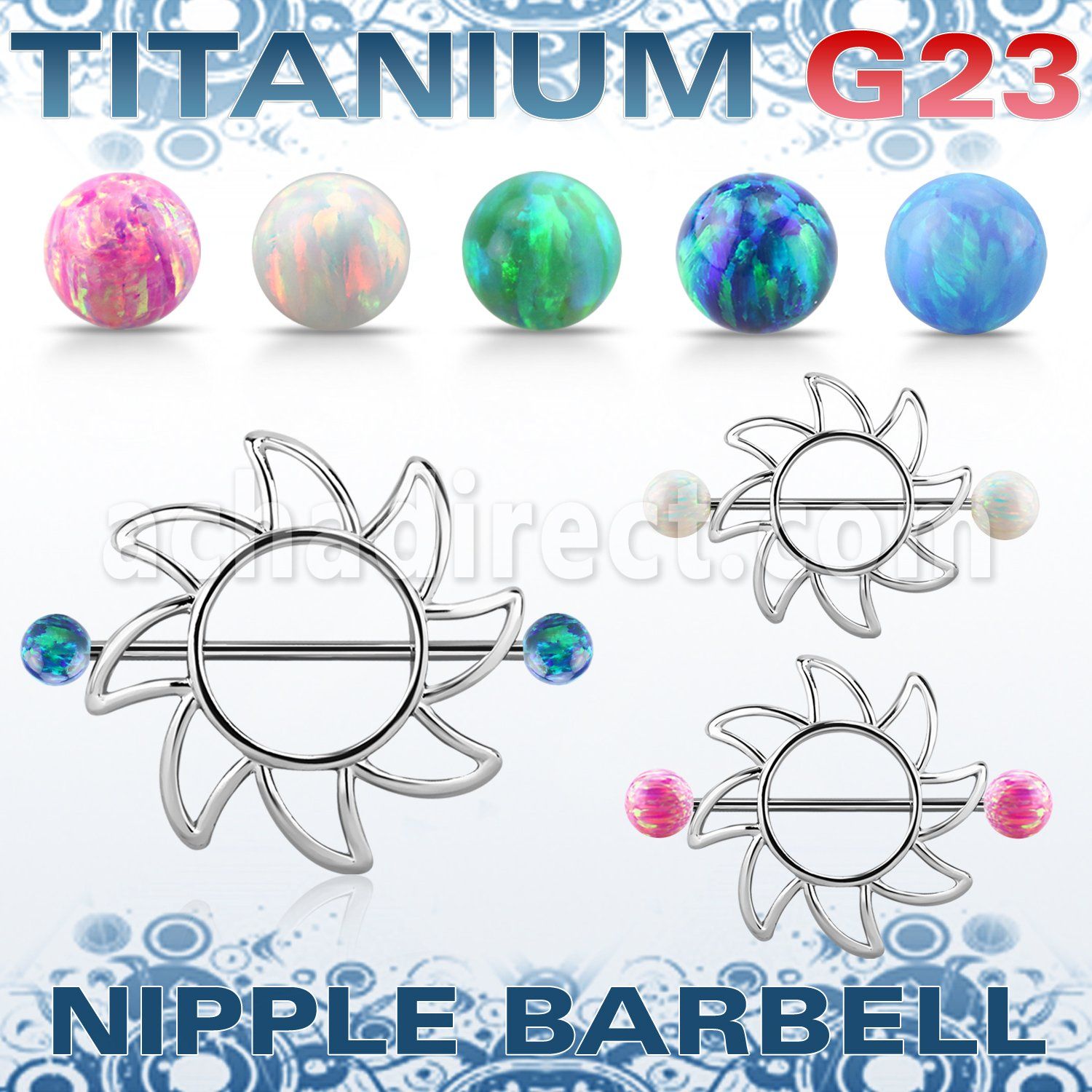 uonp103 pezonera pezon estilo janet jackson sol bolas opalo sinteticas 5mm mayorista