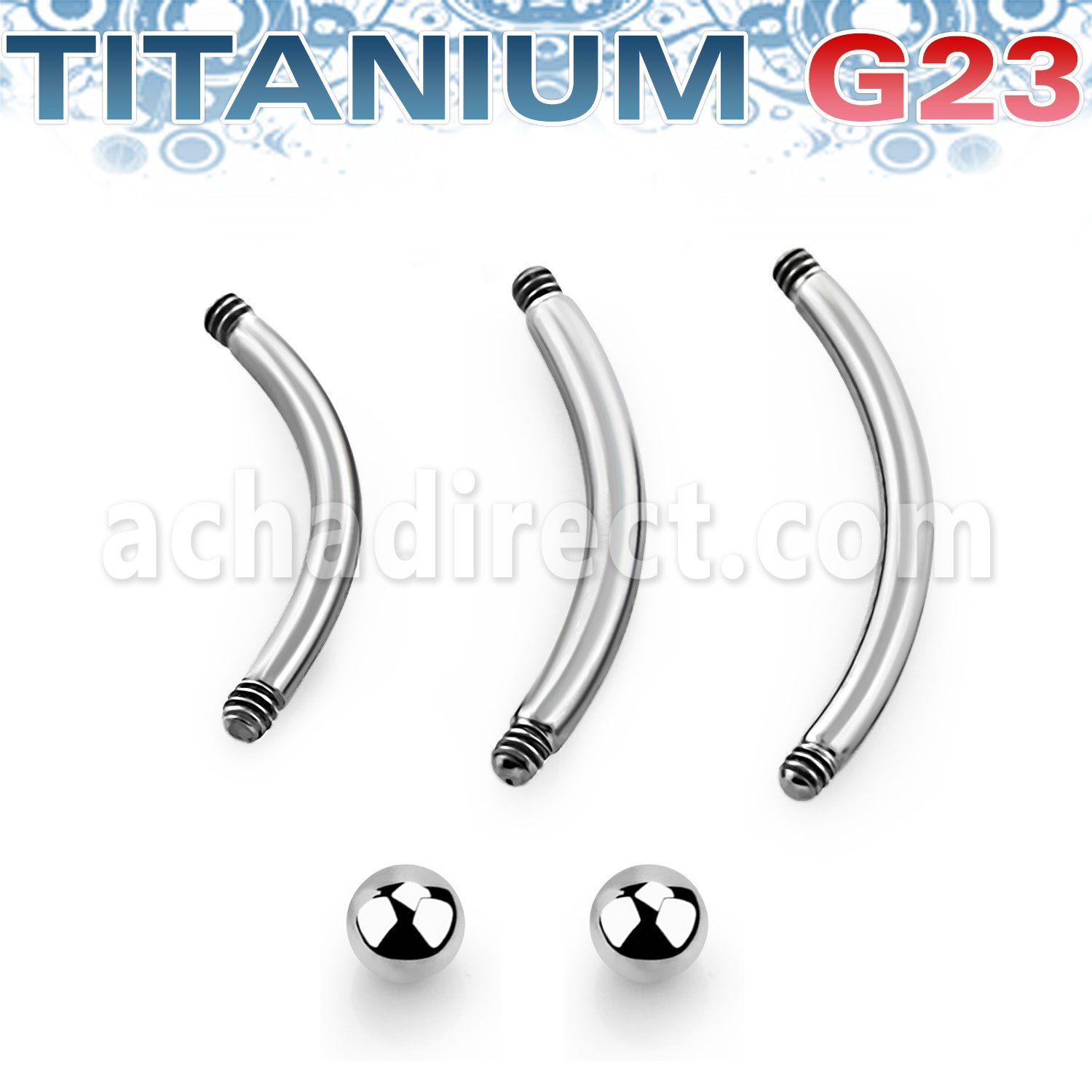 uset01 set piercings ceja primera puesta titanio g23 incluye 3 barras bananas ceja 8 10 12mm bolas 3mm distribuidor mayorista