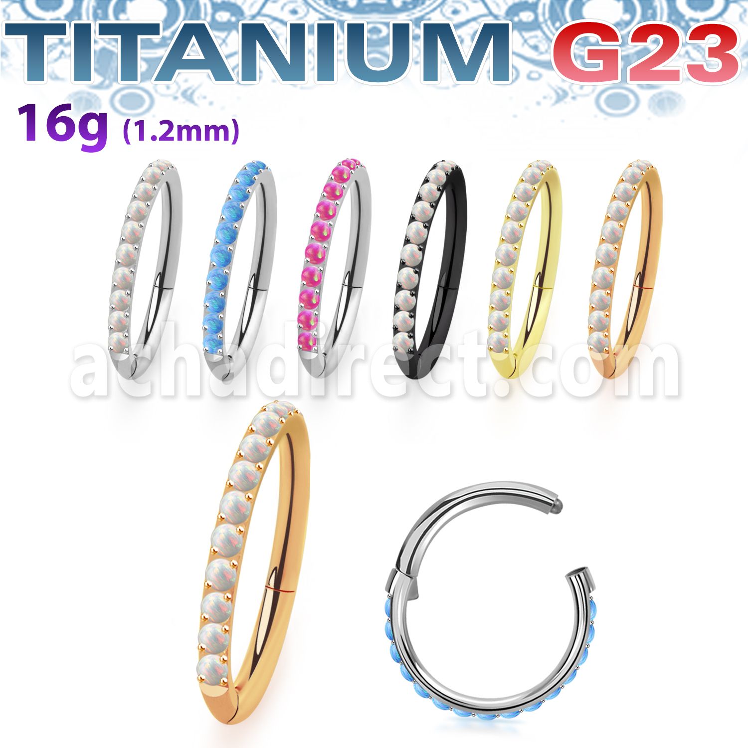 usgsh10op titanium hinged segment ring 16g outward cnc opals