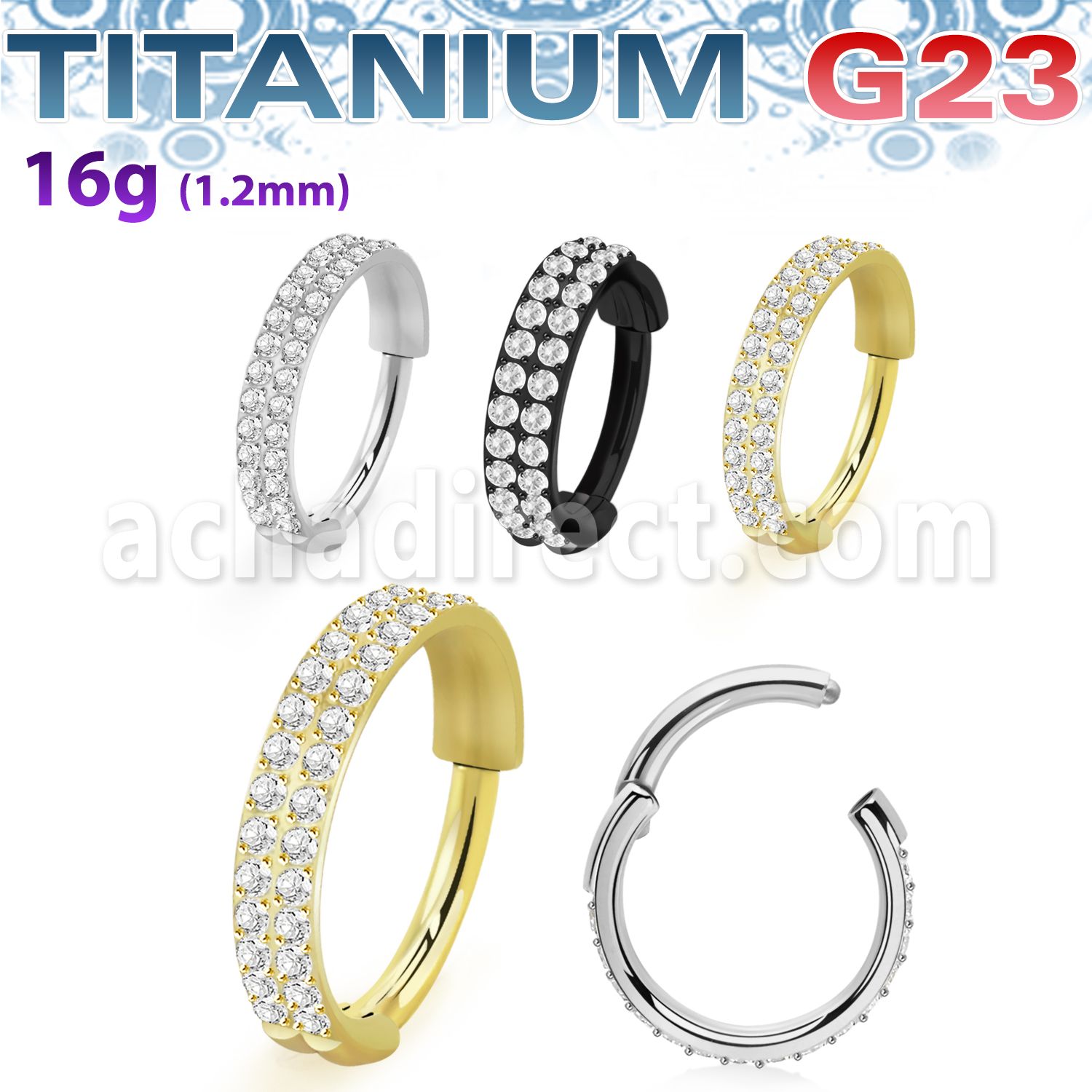 usgsh22 titanium hinged segment ring 16g double line outward