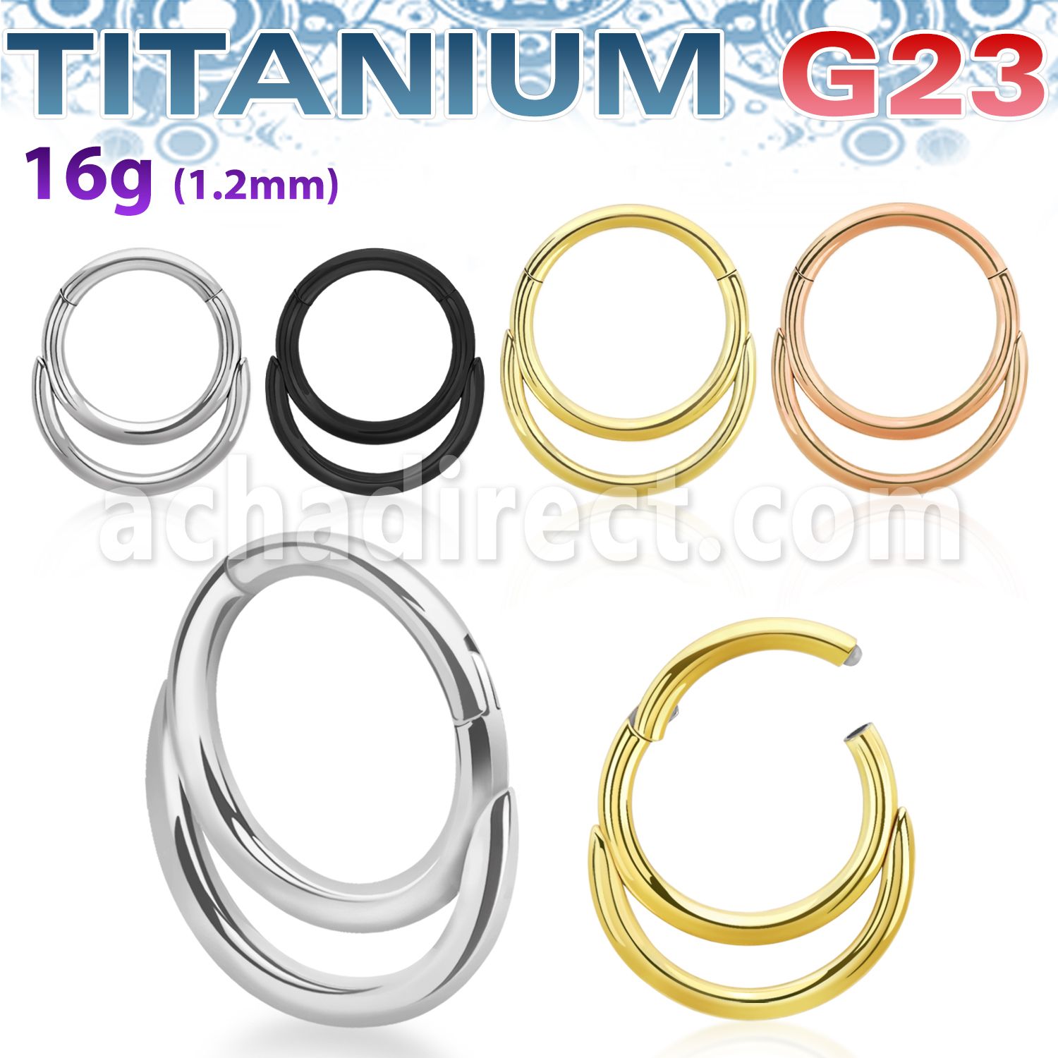 usgsh8 titanium g23 hinged segment ring 16g double rings