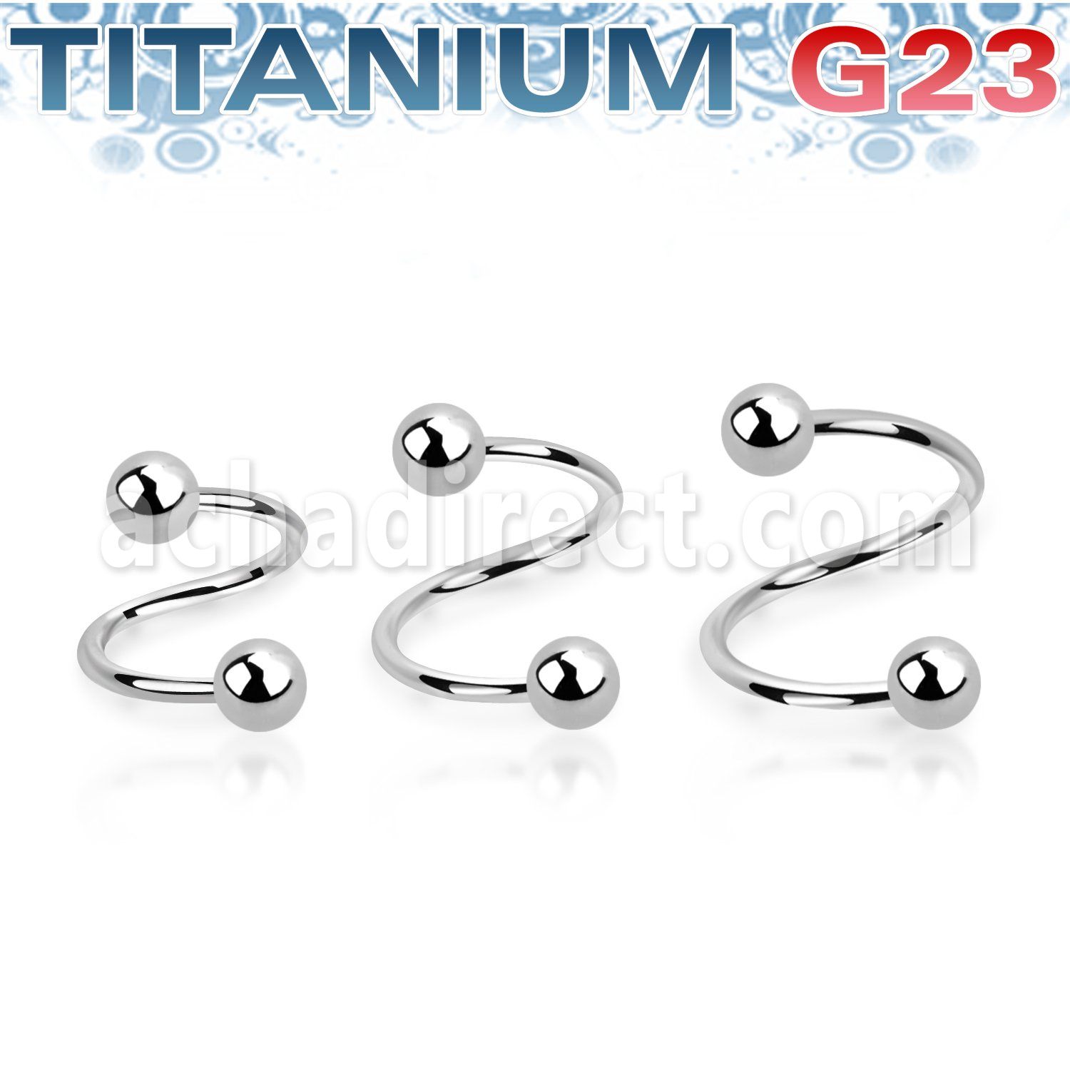 usp20b3 titanium g23 spiral 20g 3mm balls