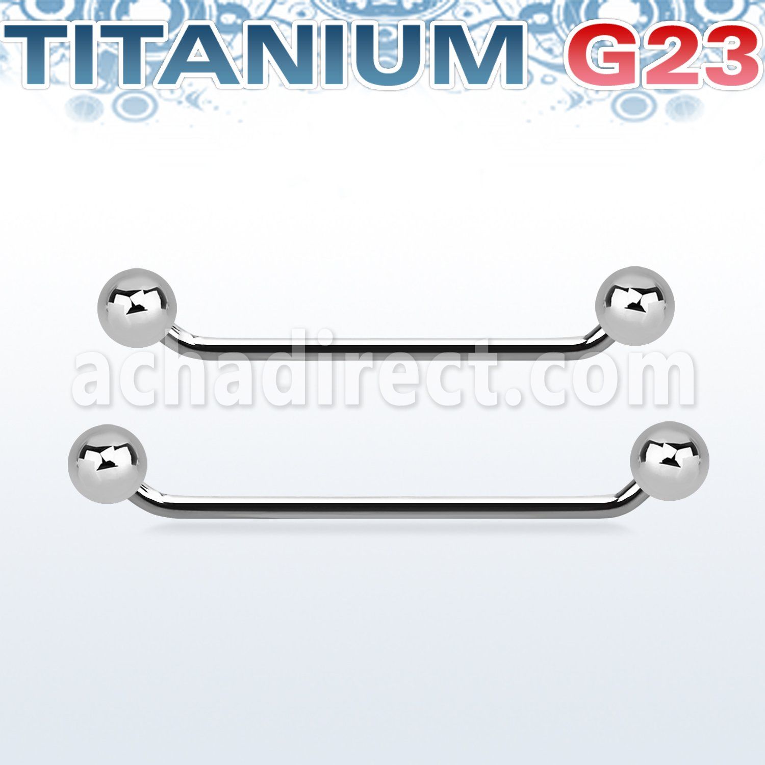 usubb5 barbell superficial industrial titanio g23 45 grados bolas titanio 5mm distribuidor mayorista