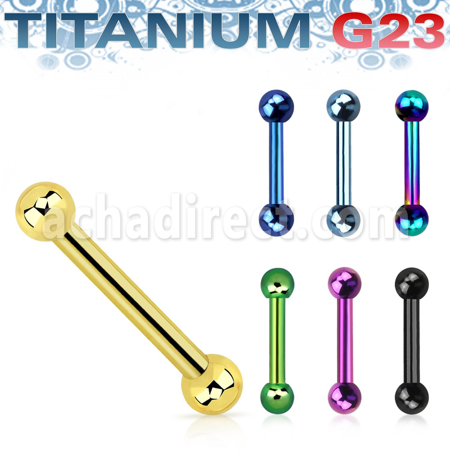 utbbeb25 barbell ceja helix titanio g23 anodizado bolas 2 5mm distribuidor mayorista