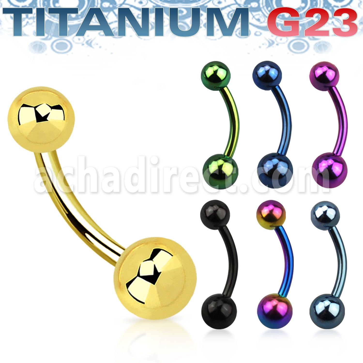 utbns piercing ombligo titanio g23 anodizado inferior mayorista